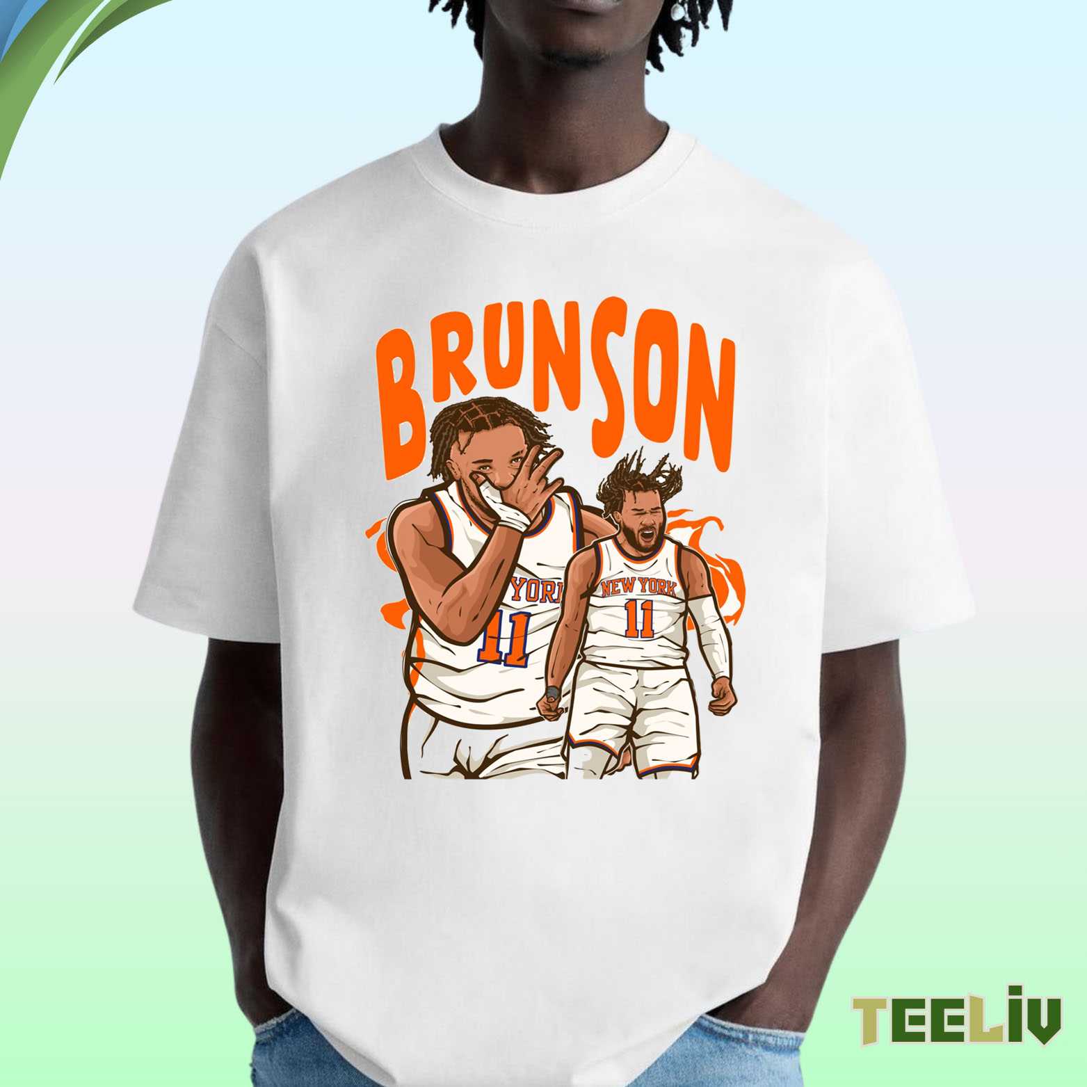 Jalen Brunson Cartoon Knicks Tee