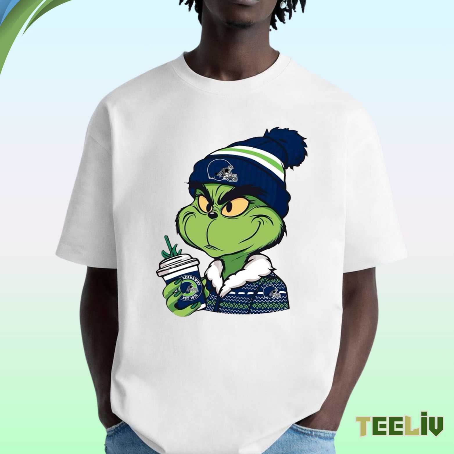 Seattle Seahawks Grinch Christmas T Shirt - Holiday Fan Merch