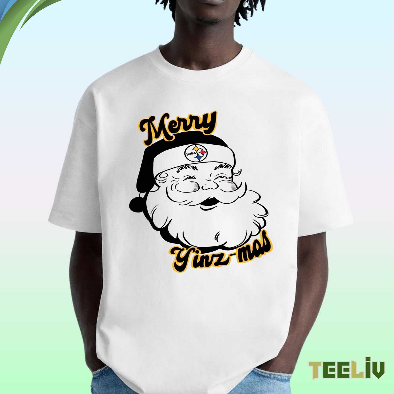 Pittsburgh Steelers Santa T Shirt - Merry Yinz Mas