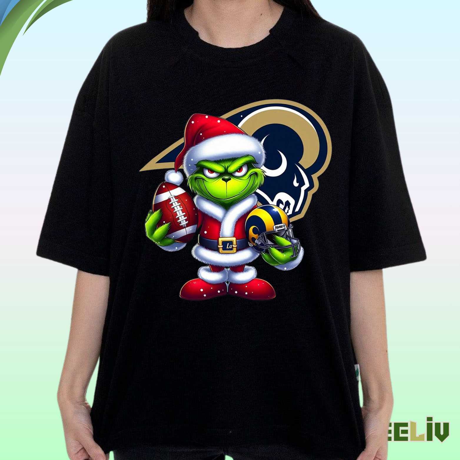 Los Angeles Rams Grinch T Shirt - Christmas Fan Merch