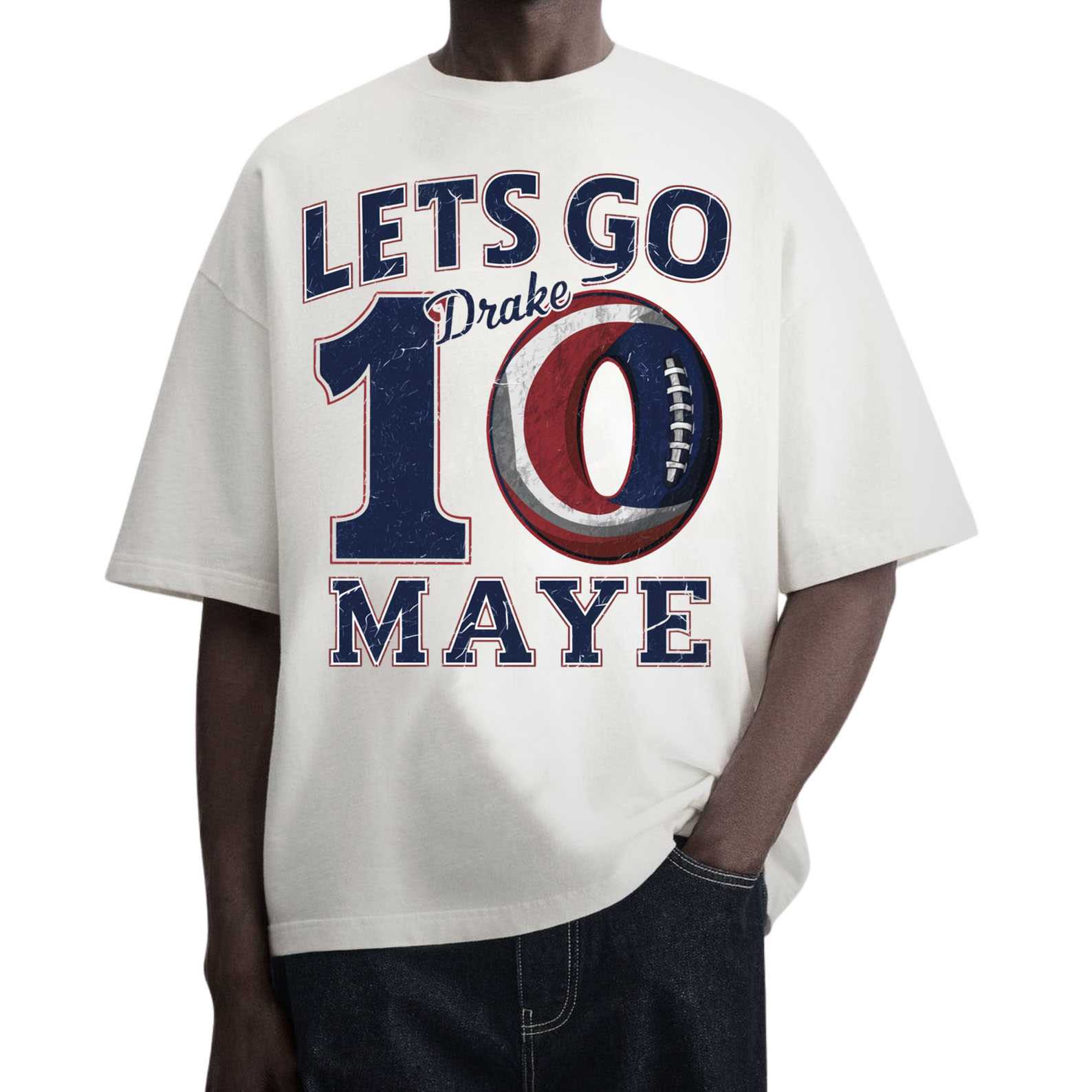 Lets Go 10 T Shirt - Drake Maye Fan Gear