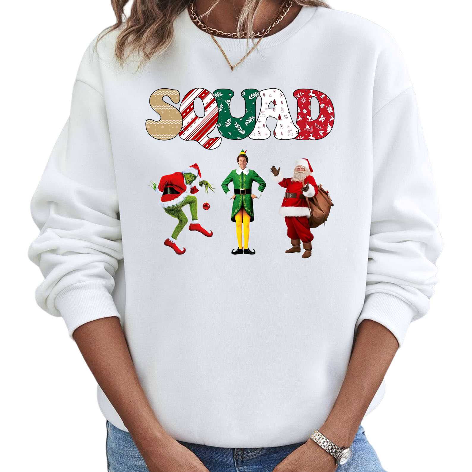 Holiday Squad Sweatshirt – Festive Character Crewneck