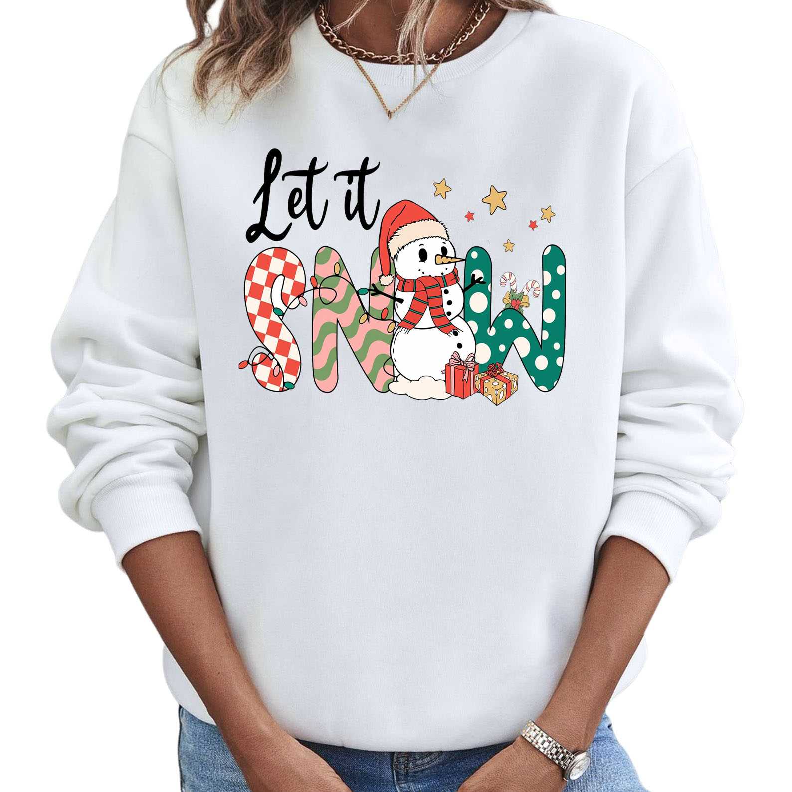 Let It Snow Sweatshirt – Whimsical Winter Wonderland Top