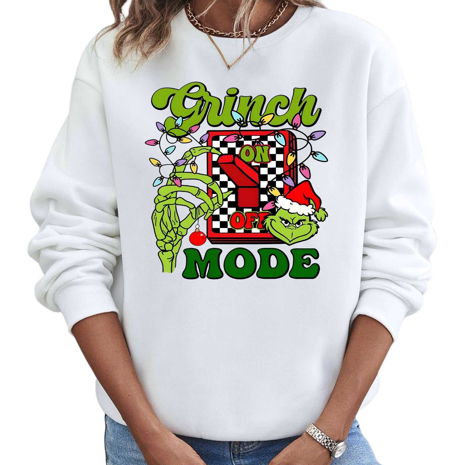 Grinch Mode Sweatshirt – Holiday Spirit On Off Crewneck