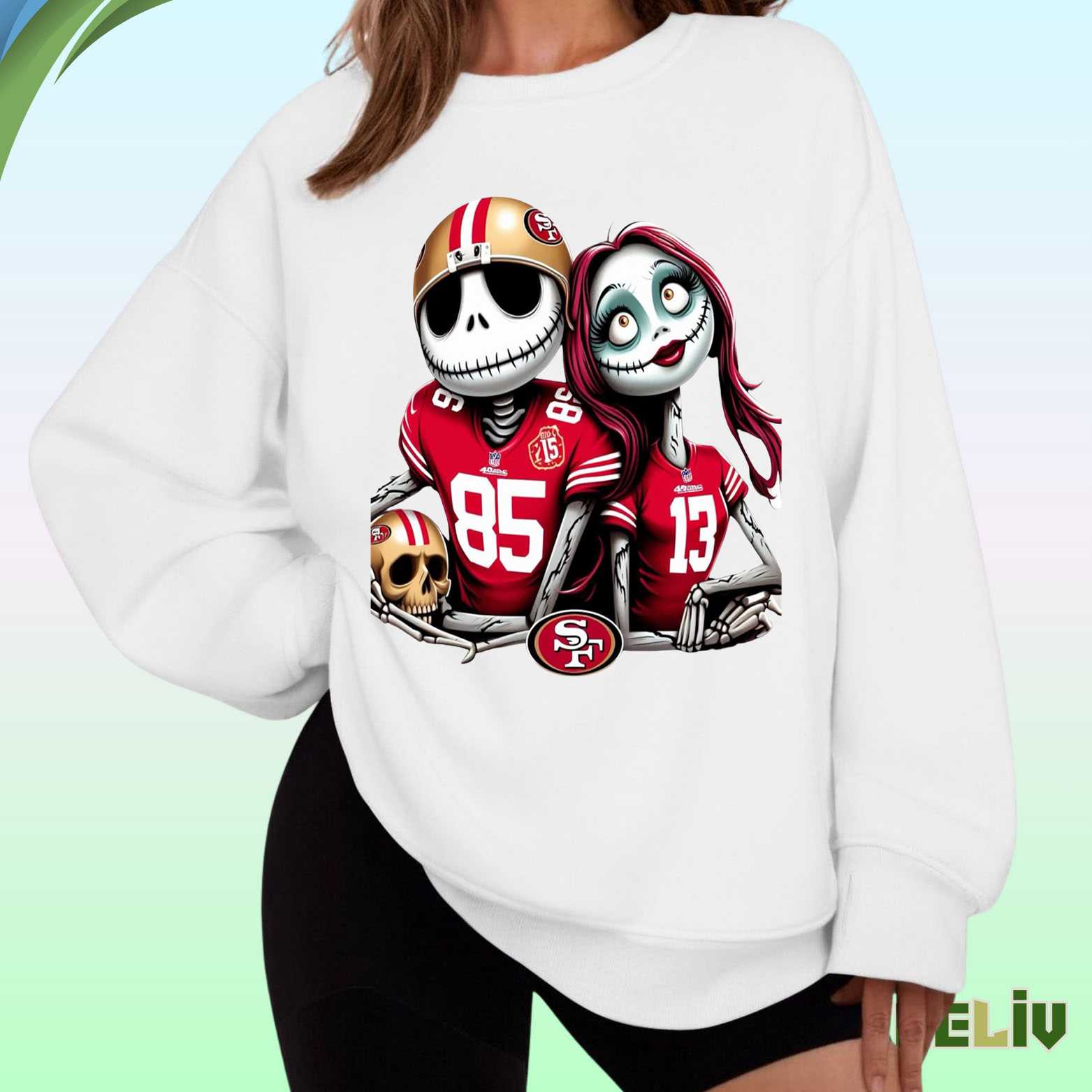 Jack Skellington & Sally San Francisco 49ers Shirt – Halloween Nfl Fan Tribute Tee