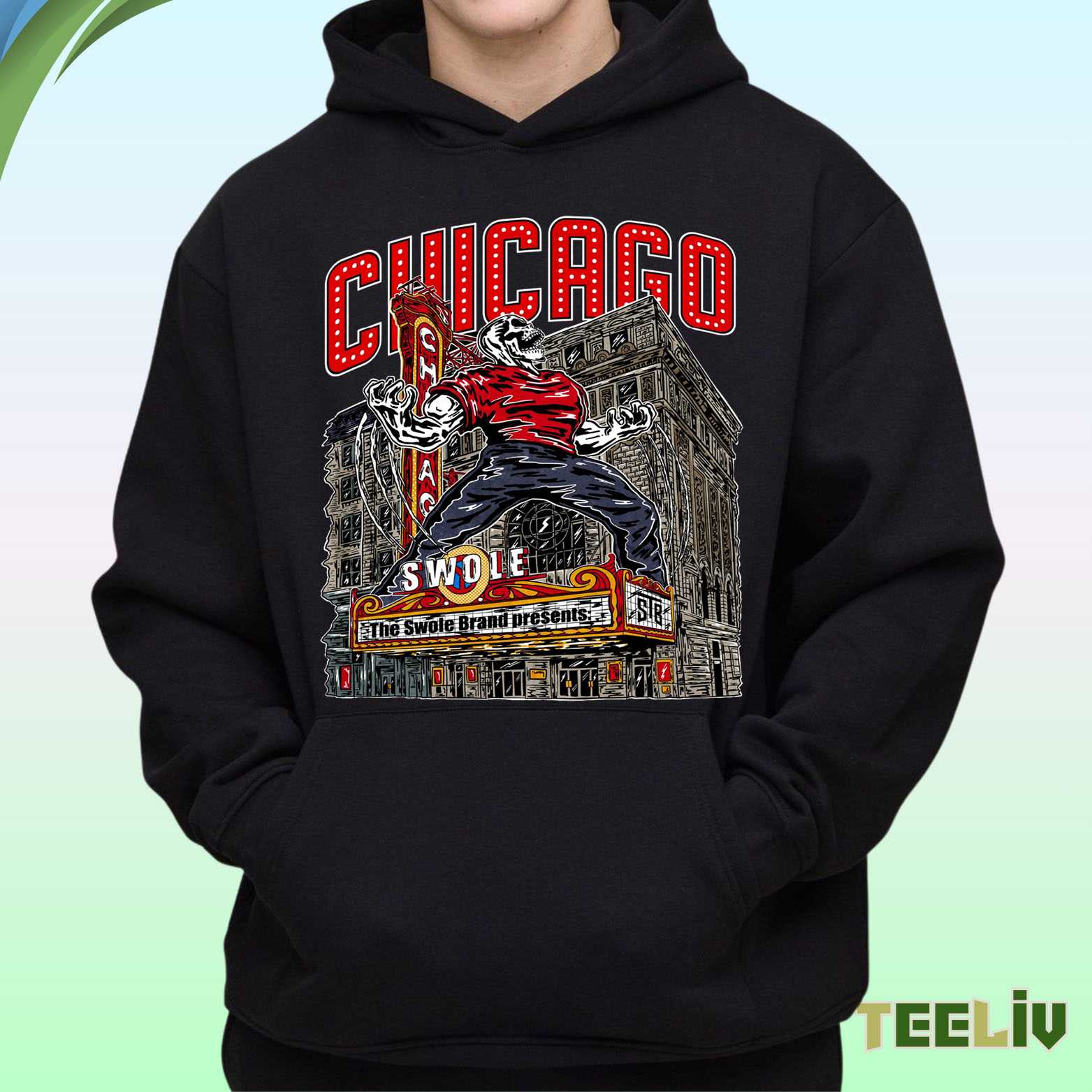 Chicago Halloween Hoodie - The Swole Brand Monster Takeover Pullover