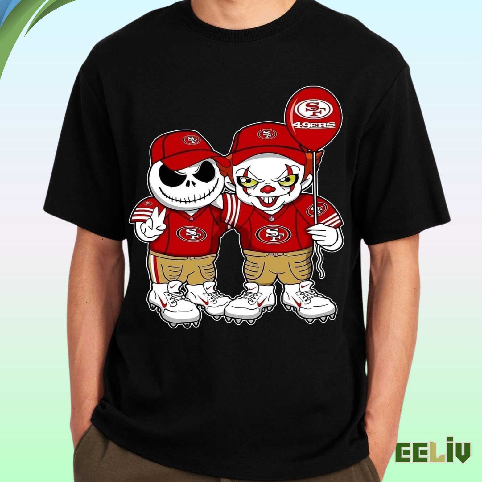San Francisco 49ers Halloween Shirt – Spooky Fan Duo Tee