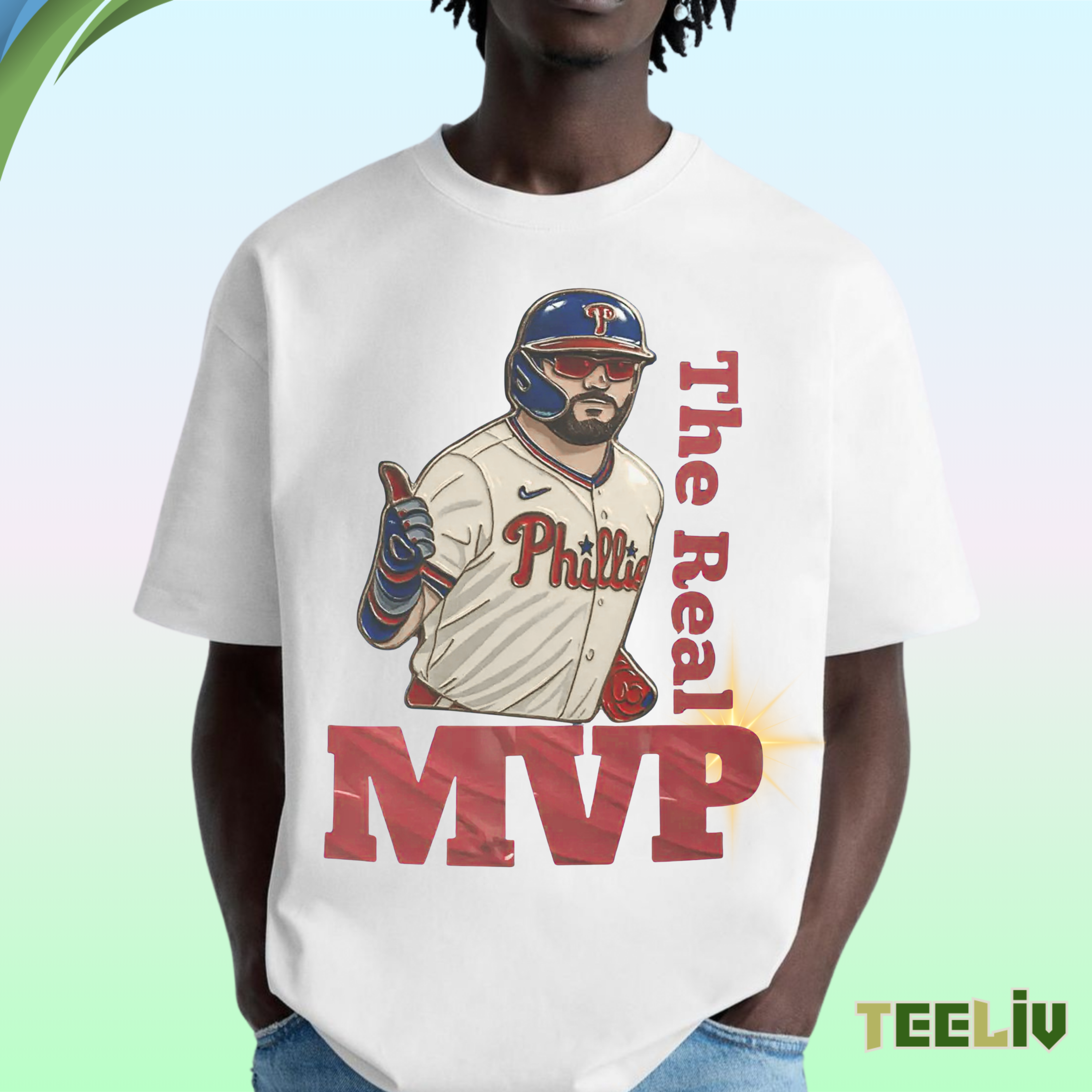 The Real Mvp Phillies Tshirt - Baseball Graphic Tee For Fan