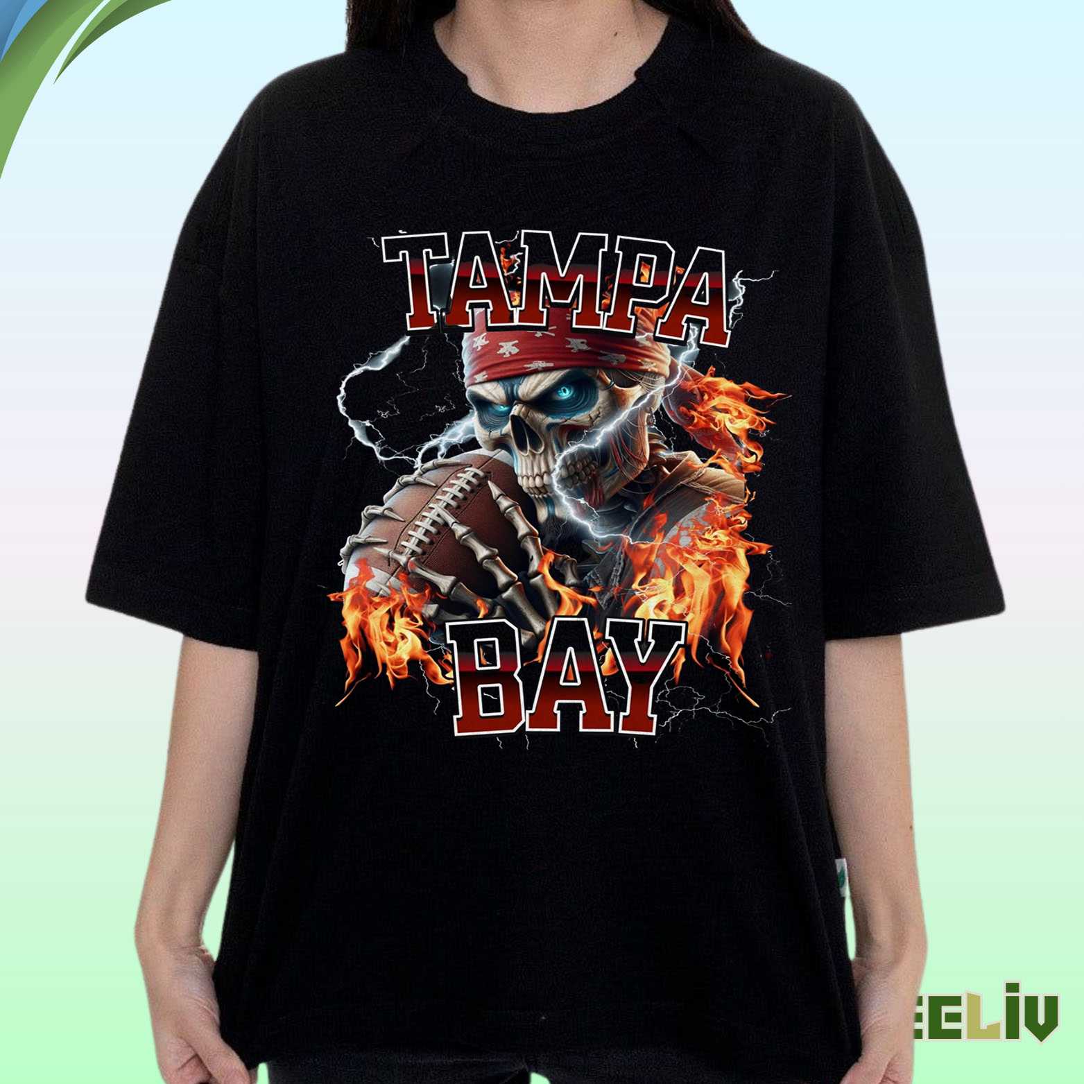 Tampa Bay Skull T Shirt - Football Fan Merch