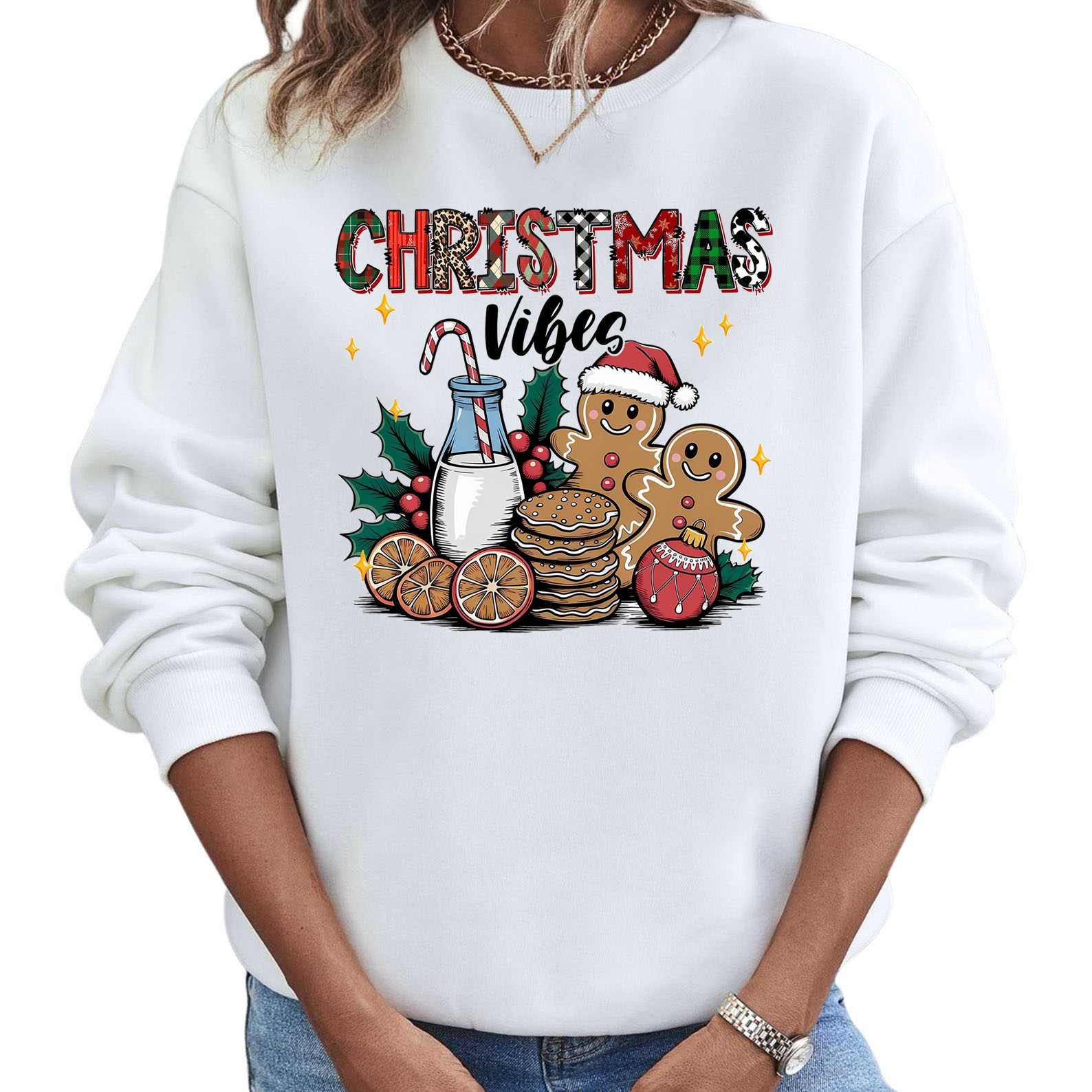 Christmas Vibes Sweatshirt – Festive Treats Cozy Crewneck