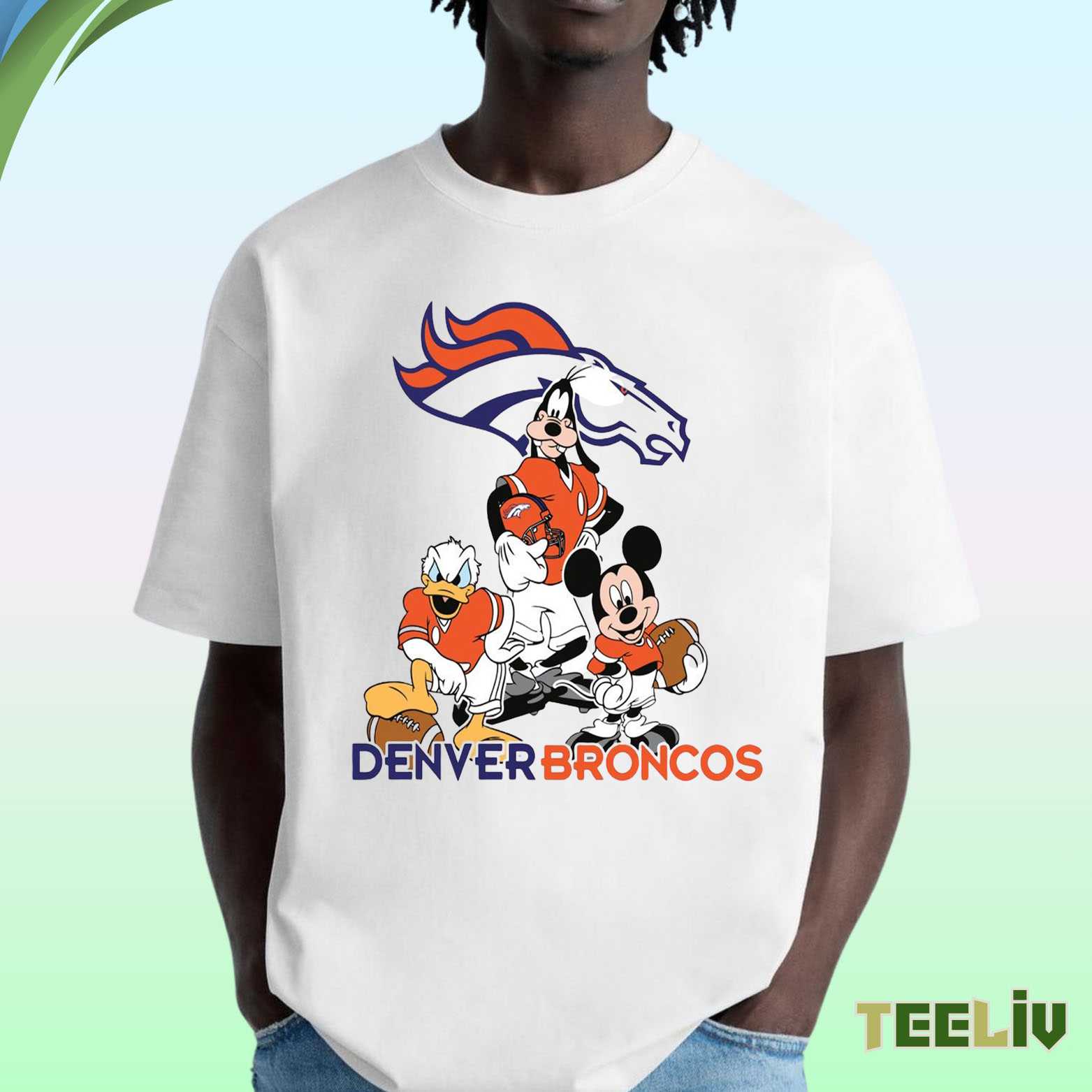 Denver Broncos Disney Shirt - Mickey Donald Goofy Nfl Football Fan Tee