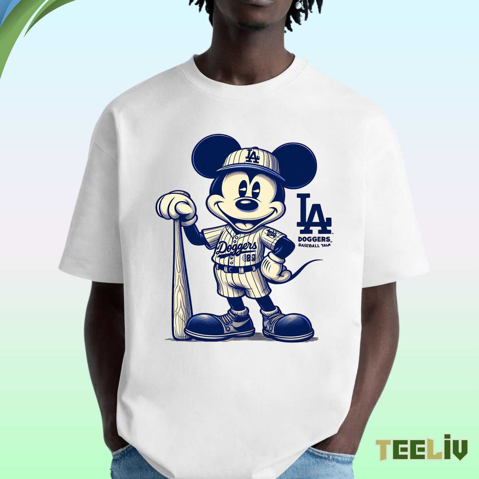 Dodgers X Mickey Mouse Vintage Baseball Tee – Classic Cartoon Meets Iconic Sportswear