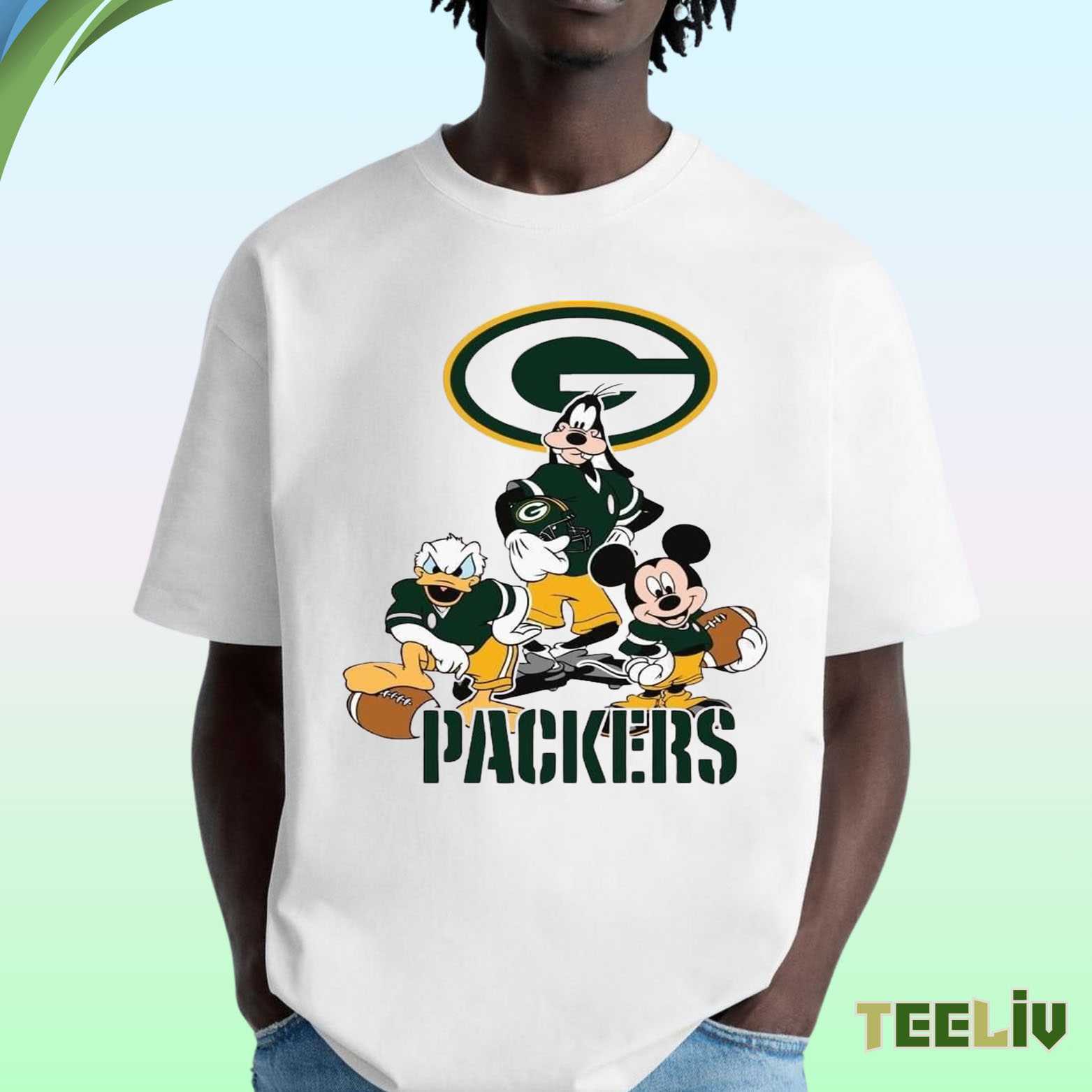 Green Bay Packers Disney Shirt - Mickey Donald Goofy Football Tee