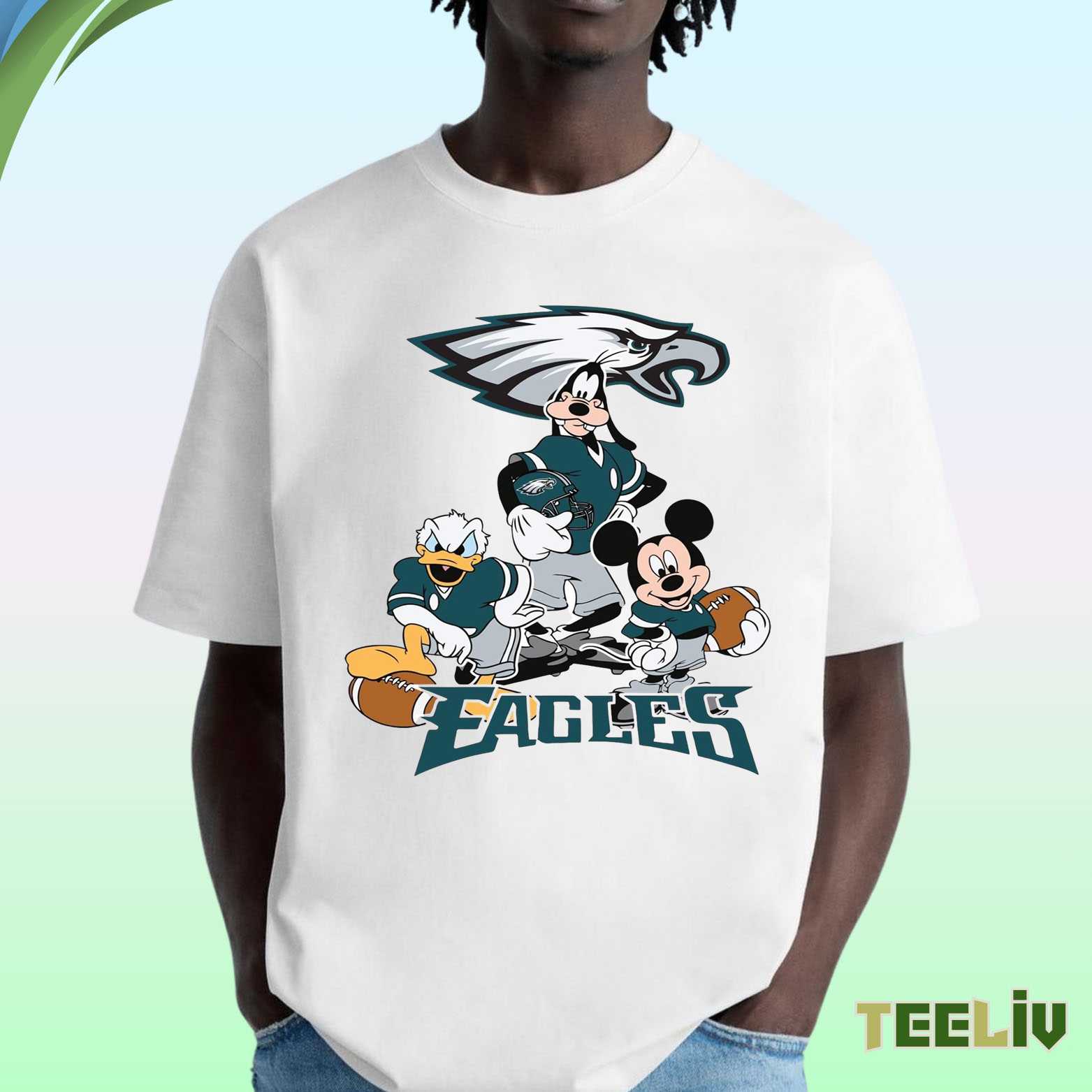 Philadelphia Eagles Disney Shirt – Mickey, Donald & Goofy Nfl Football Tee