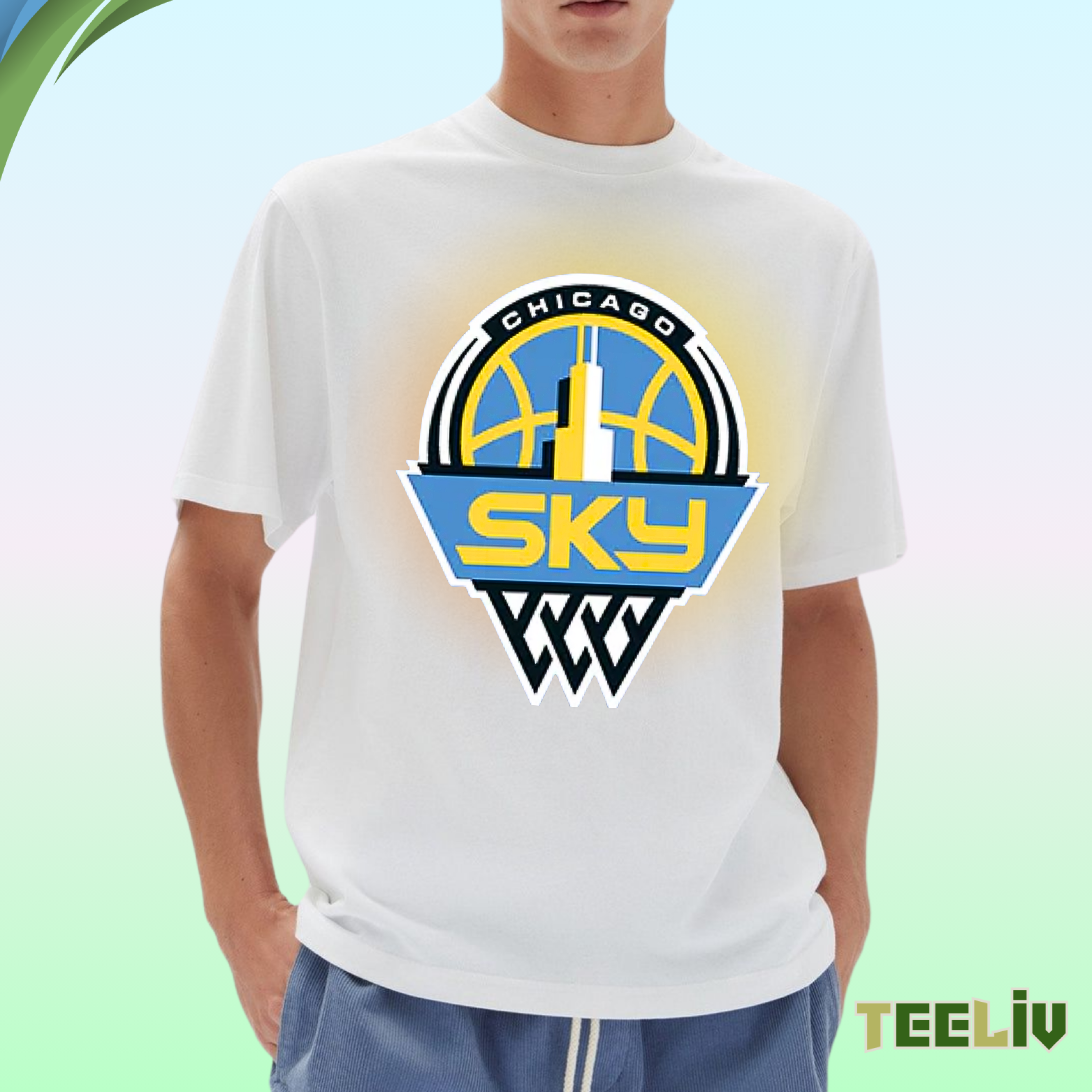 Chicago Sky Official Logo Tshirt - Wnba Basketball Graphic Tee For Fans