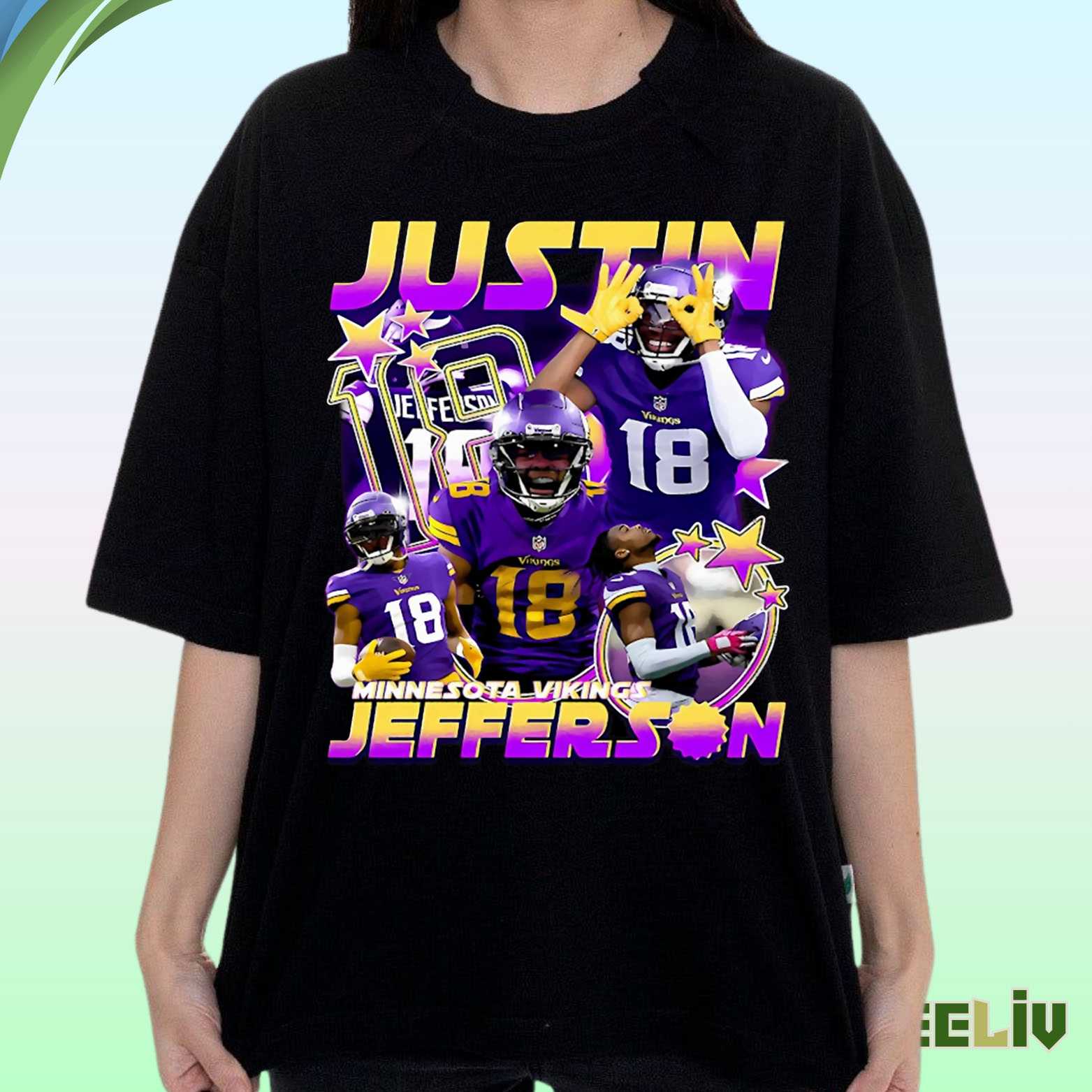 Justin Jefferson Minnesota Vikings Shirt – Nfl No18 Wide Receiver Tribute Tee