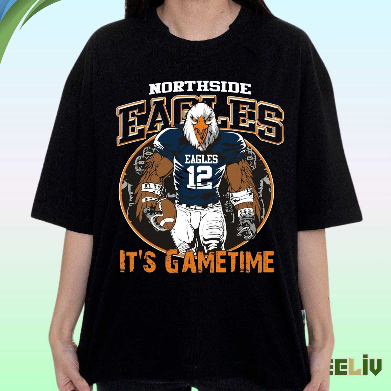 Northside Eagles Football It’s Gametime Tee – Fierce Eagle Player Design