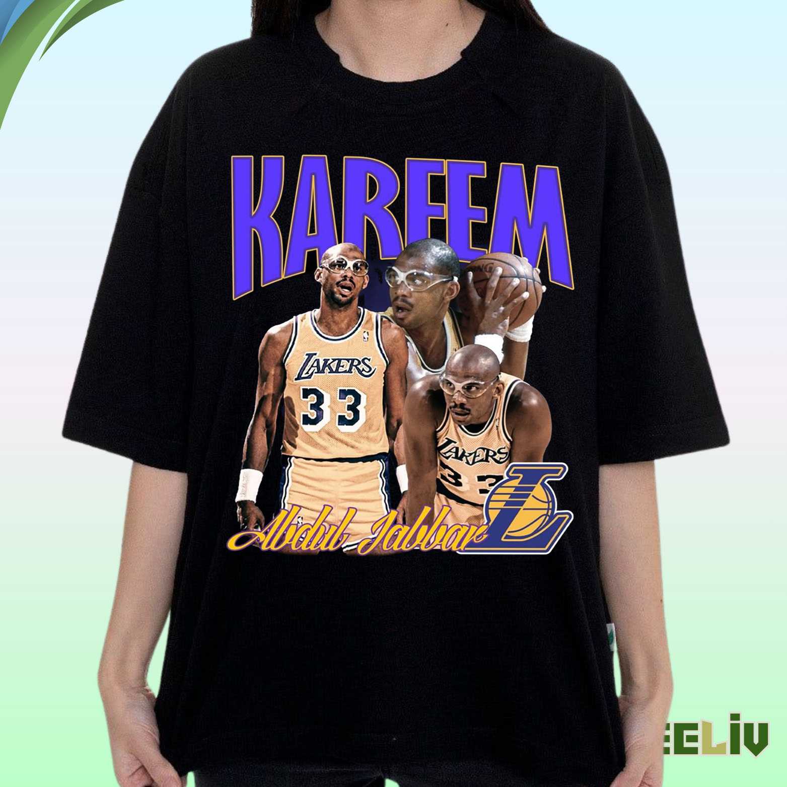 Kareem Abdul Jabbar Lakers Shirt – Nba No33 Skyhook Legend Tribute Tee