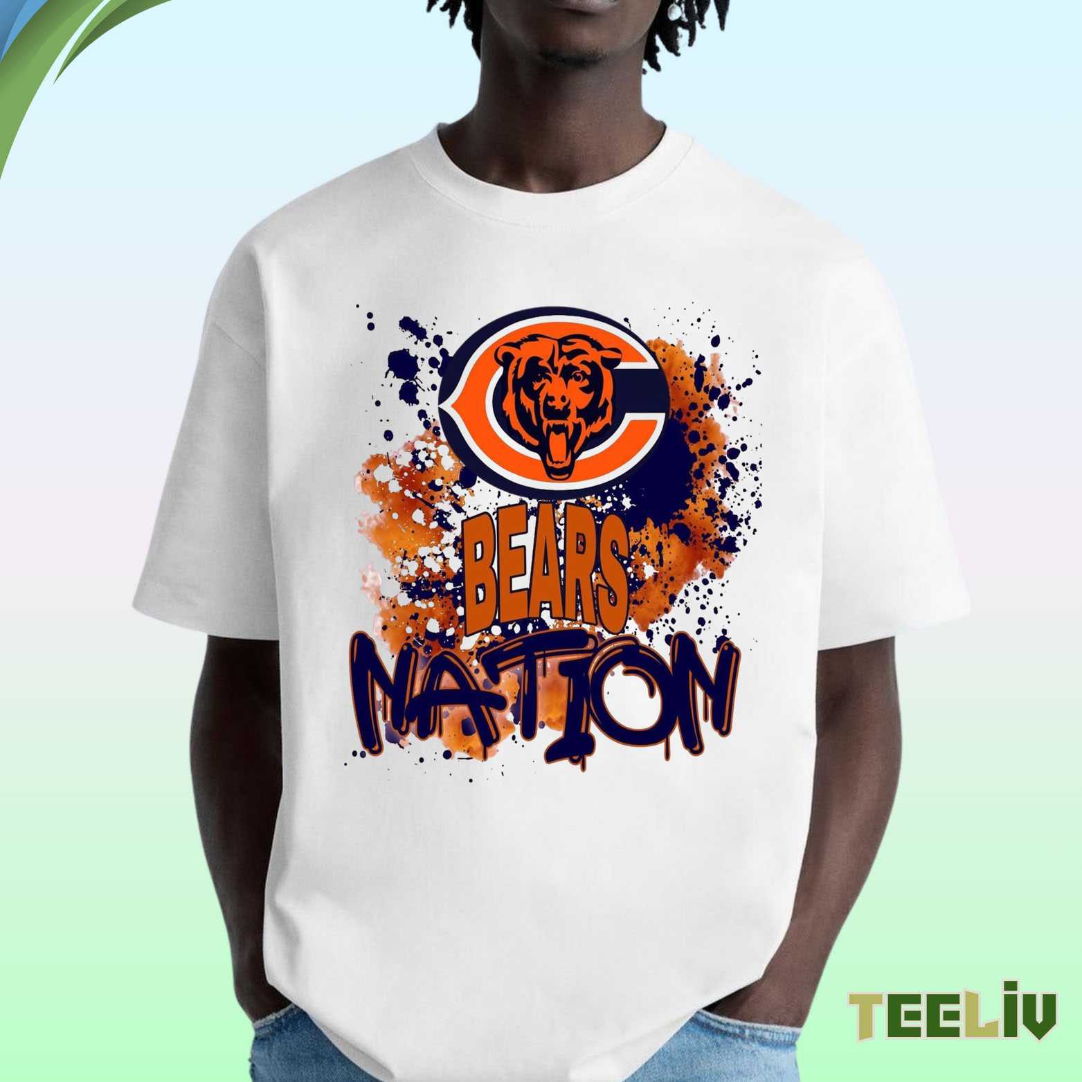 Chicago Bears Shirt – Bears Nation Splash Paint Nfl Fan Tee