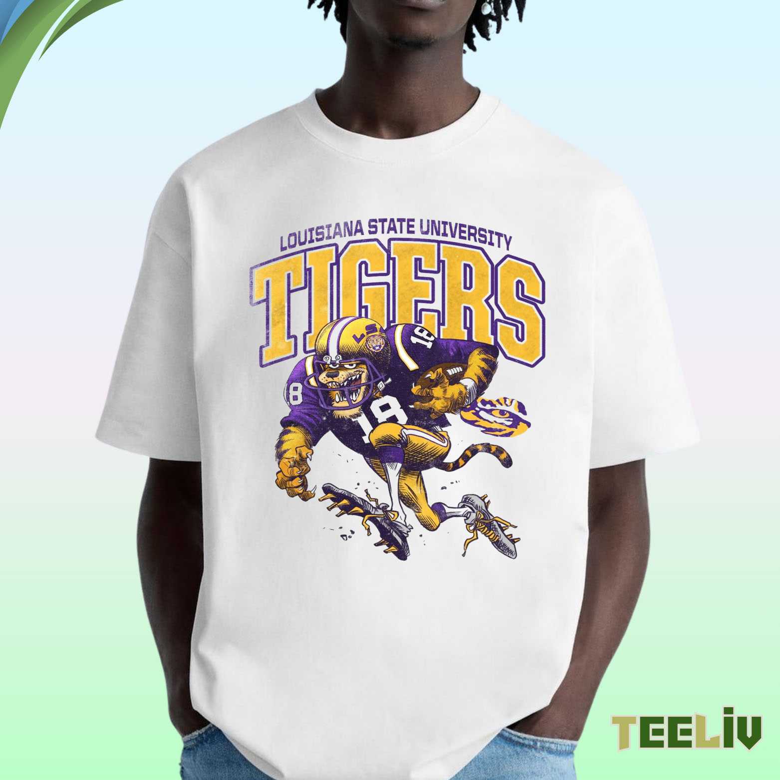 Lsu Tigers Shirt – Louisiana State University Football Cartoon Mascot Tee