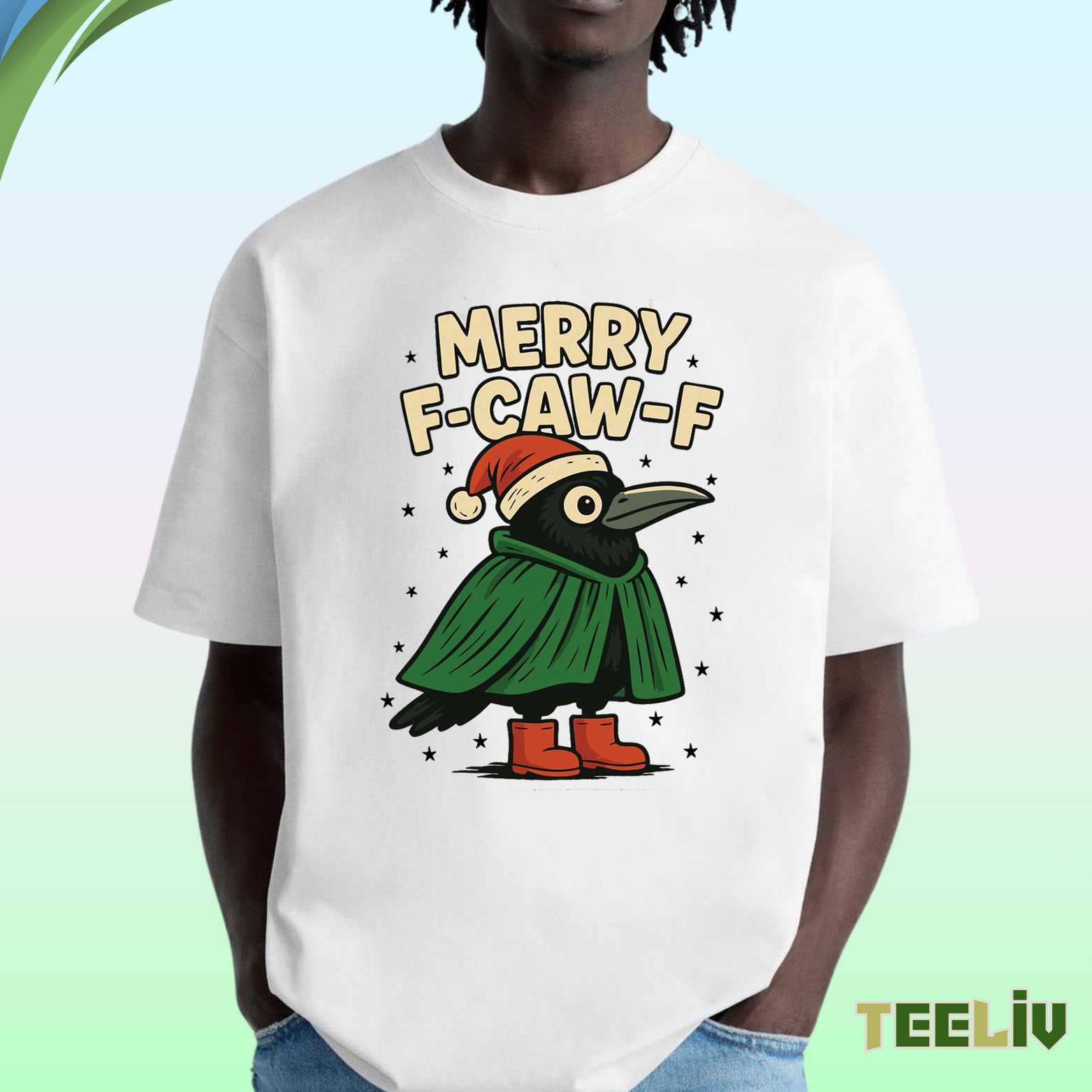 Merry F Caw F Funny Christmas Bird T Shirt