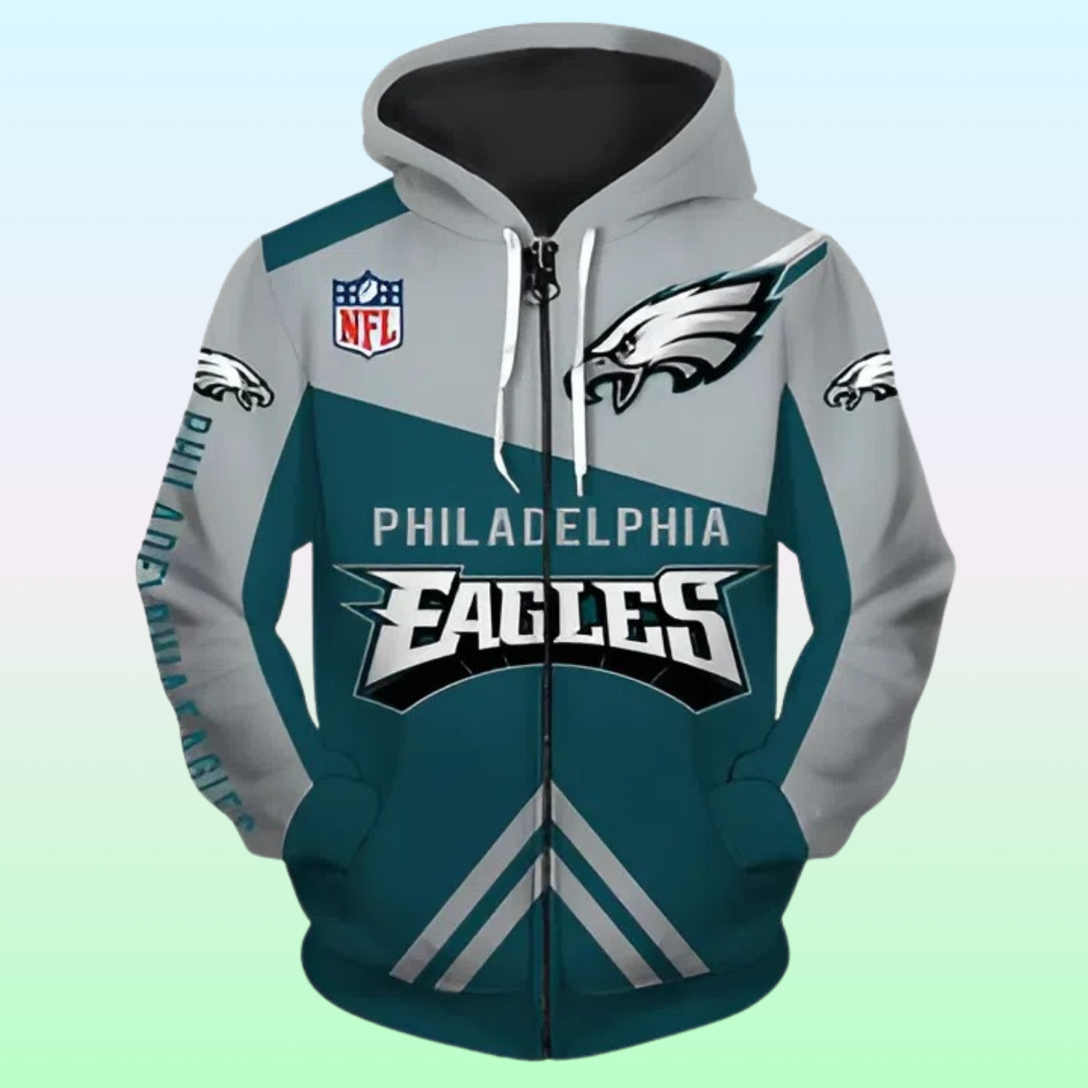 Philadelphia Eagles Zip Up Hoodie – Classic Team Pride Pullover