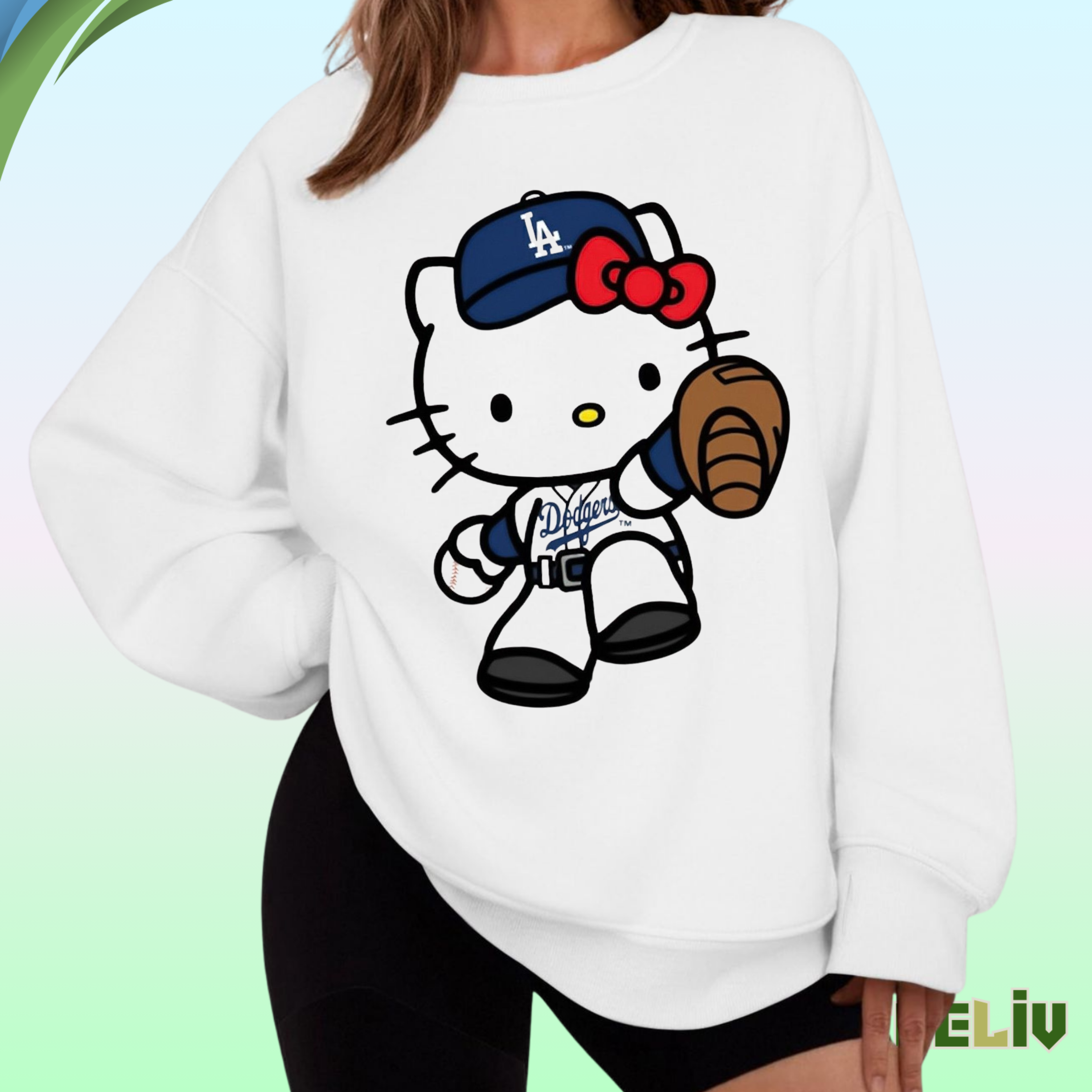 Hello Kitty X Dodgers Sweatshirt - Playful Pitch Edition