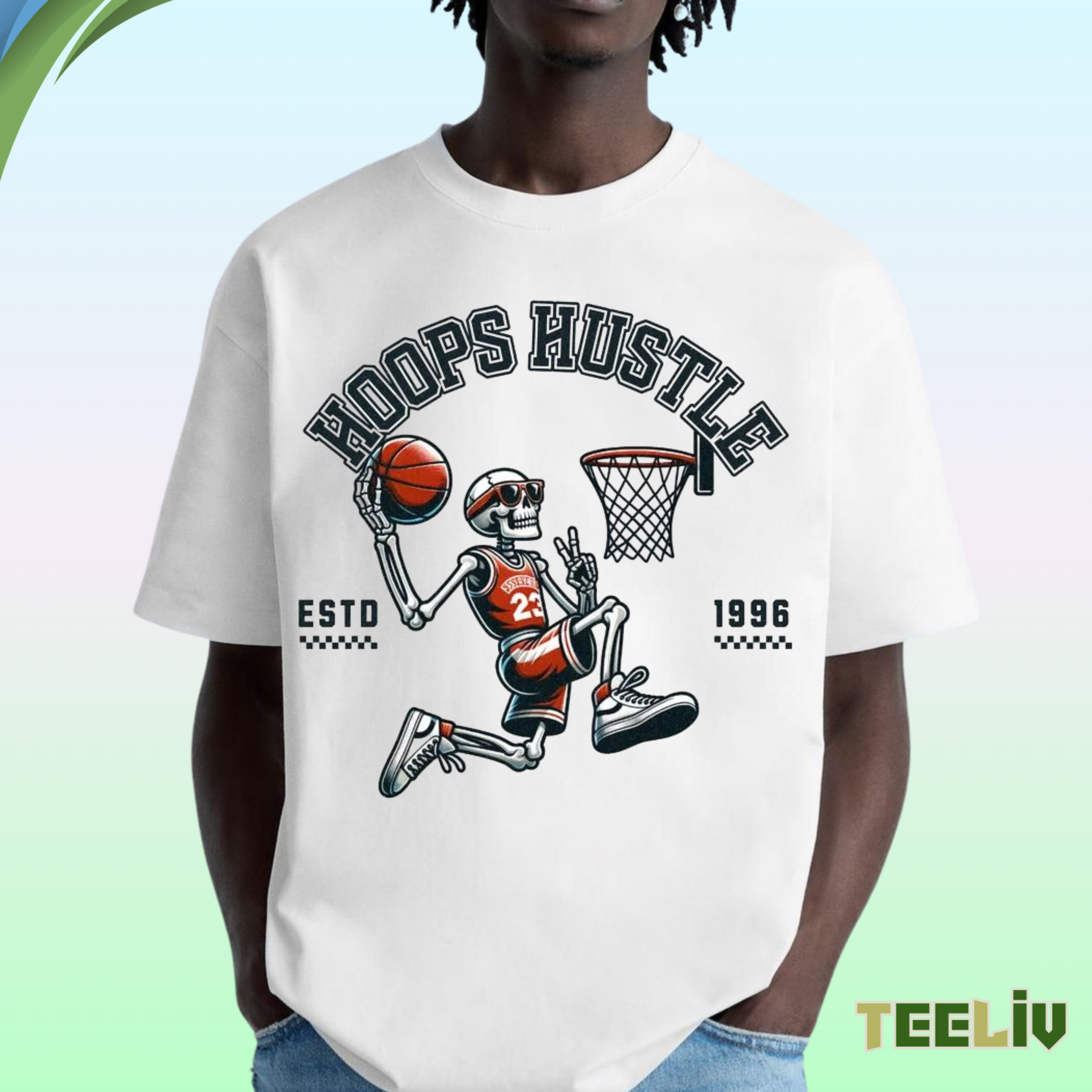 Hoops Hustle 23 Tee - Undead Style Street Grind