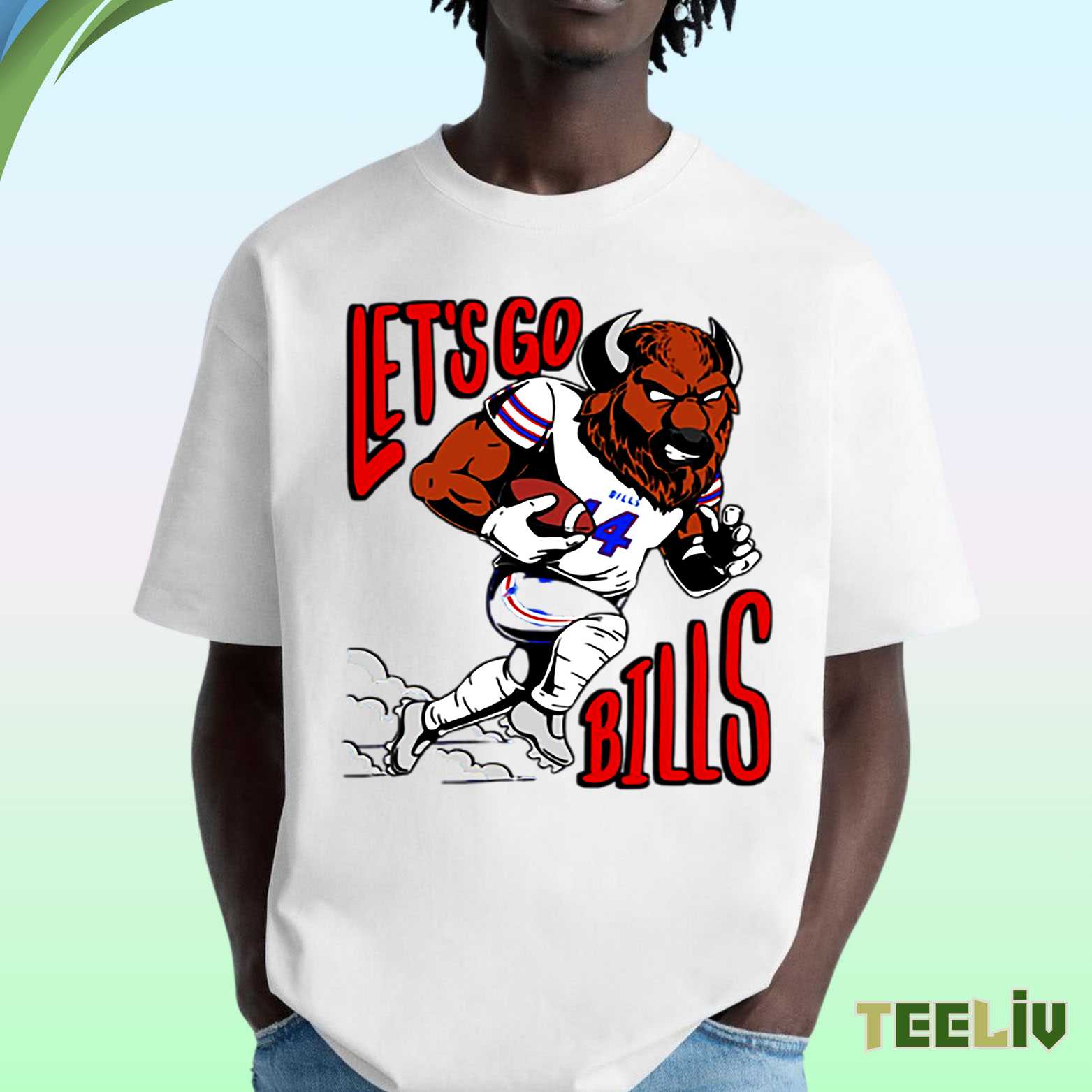 Let’s Go Bills T Shirt – Buffalo Mascot Football Tee