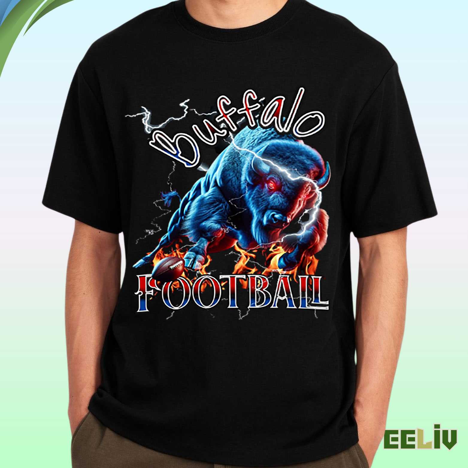 Buffalo Bills T Shirt – Charging Bull Football Graphic Tee