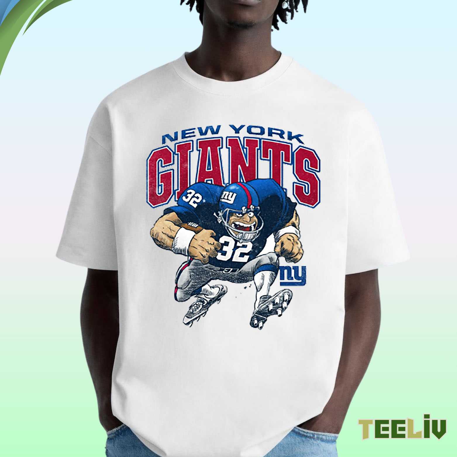 New York Giants T Shirt – Vintage Cartoon Football Tee