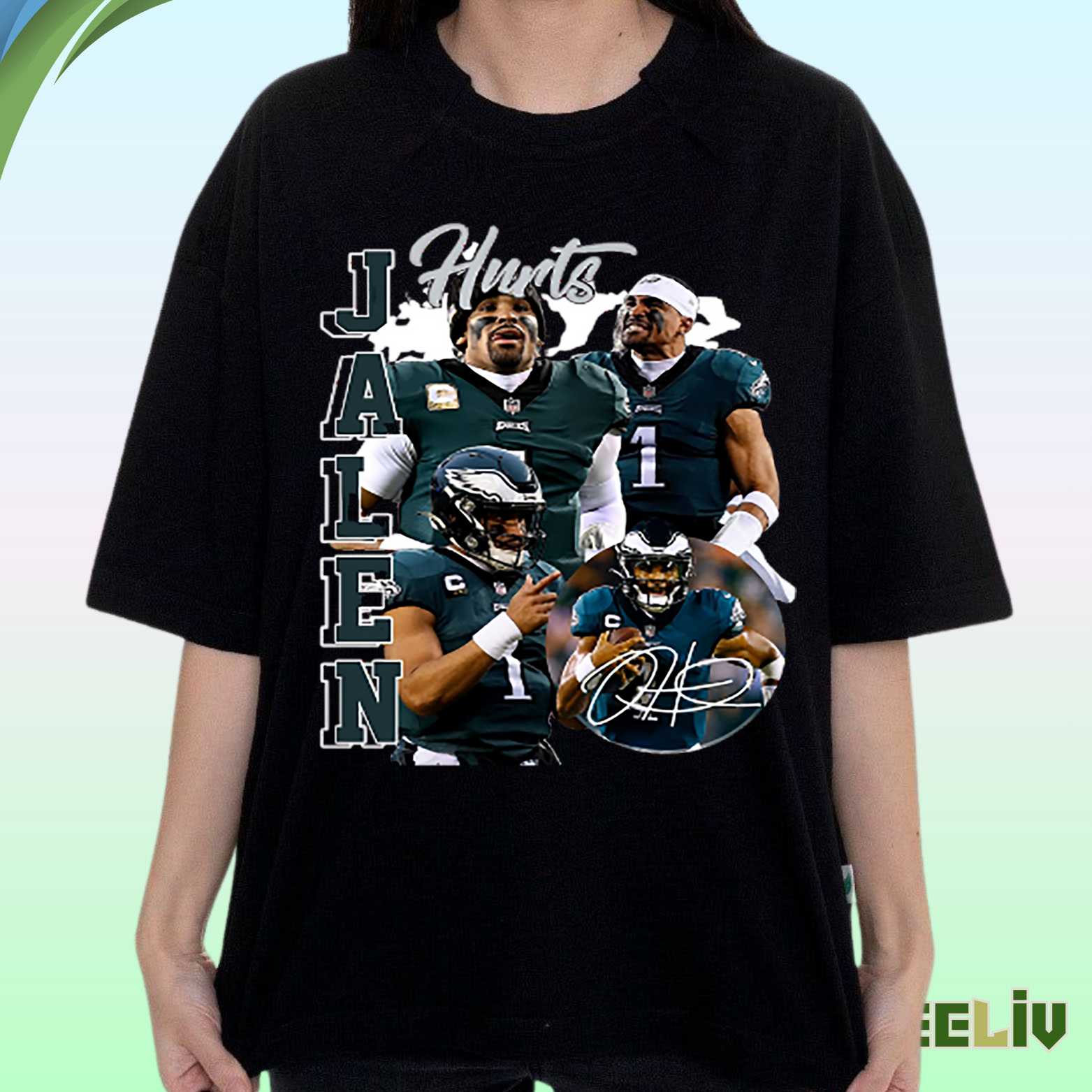 Philadelphia Eagles Jalen Hurts T Shirt – Star Quarterback Graphic Game Day Fan Tee