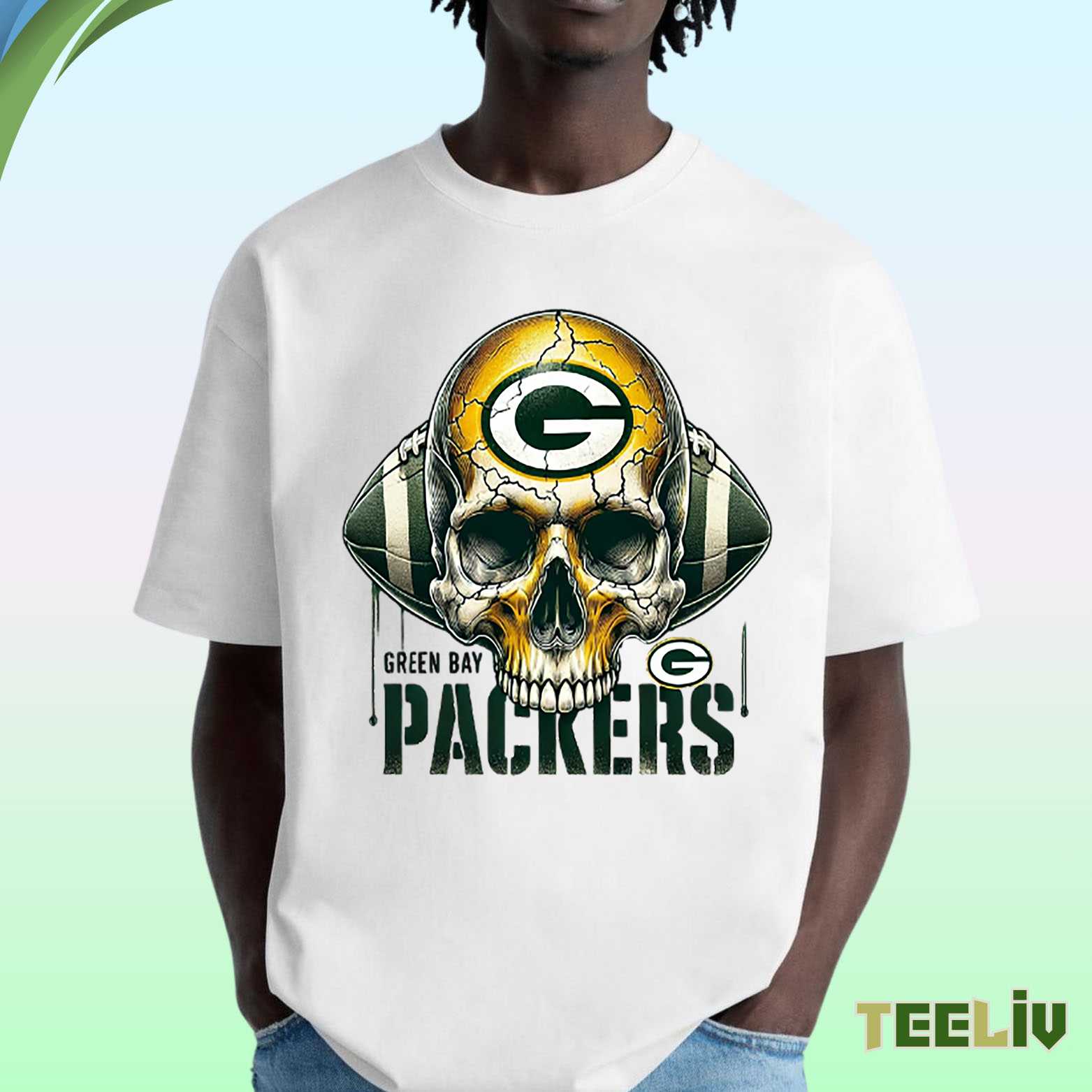 Green Bay Packers Skull T Shirt – Fearless Fan Edition