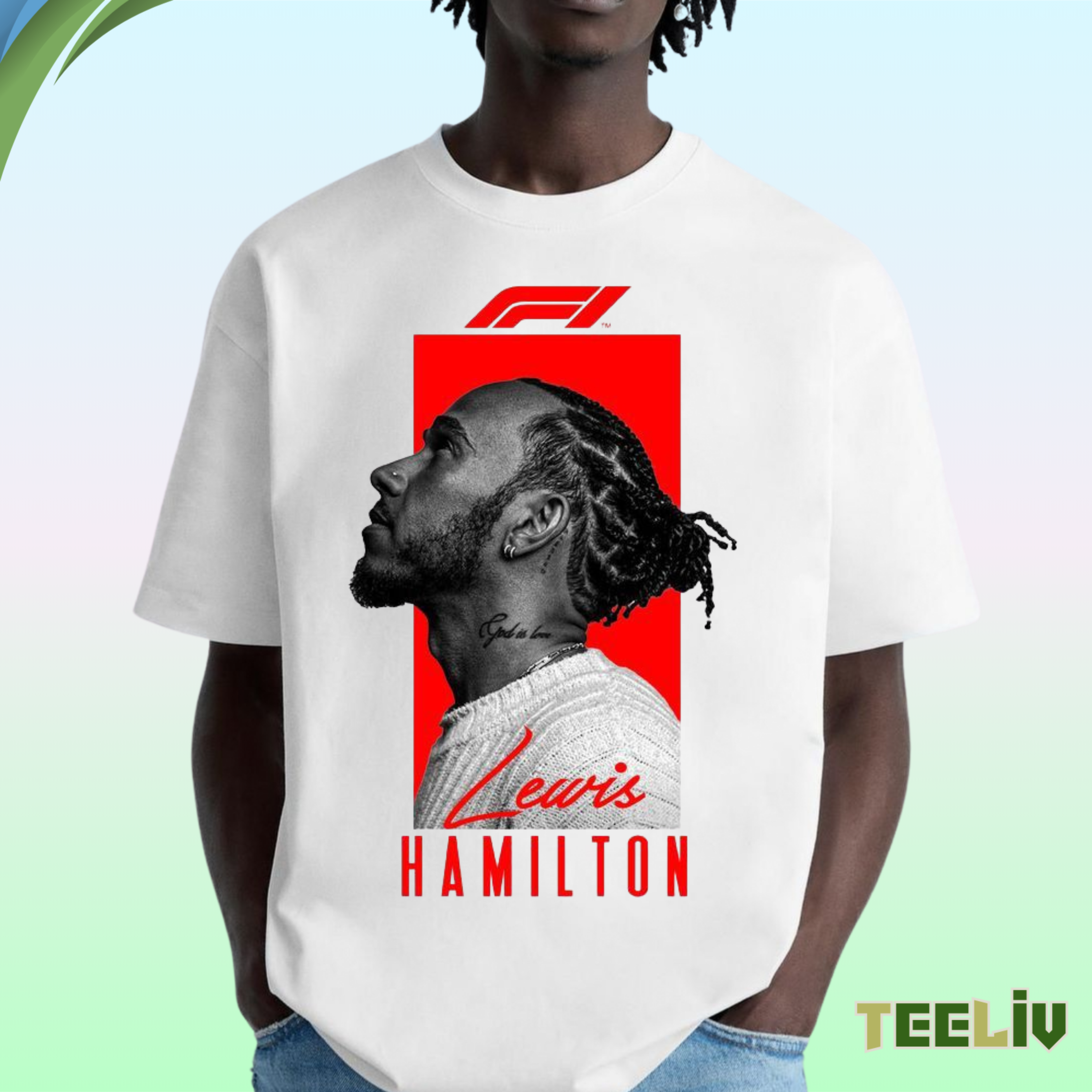 Lewis Hamilton F1 Legacy Shirt - Red Iconic Portrait Graphic Tee