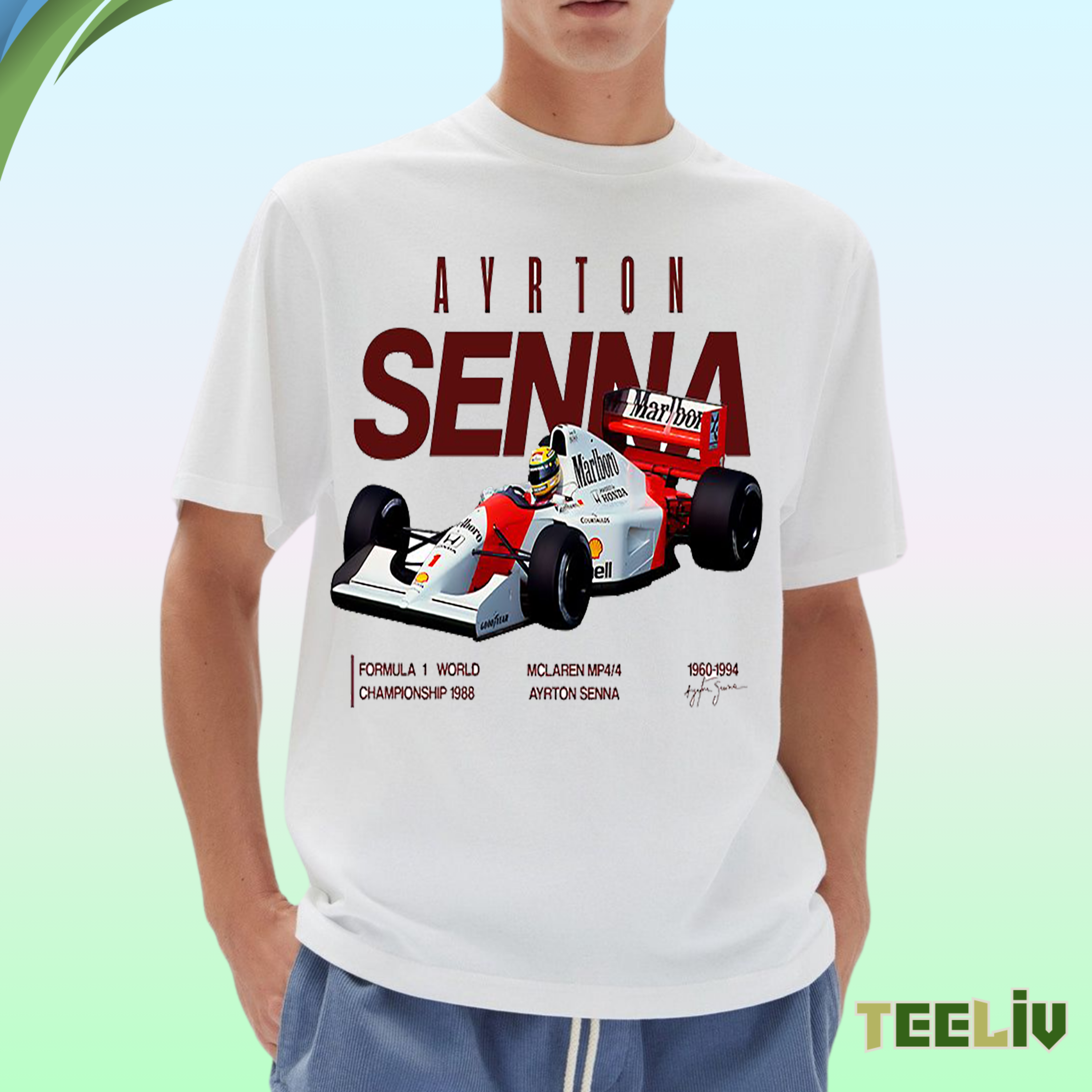 Ayrton Senna Mclaren 1988 Tribute Tshirt - Formula 1 Legend Tee