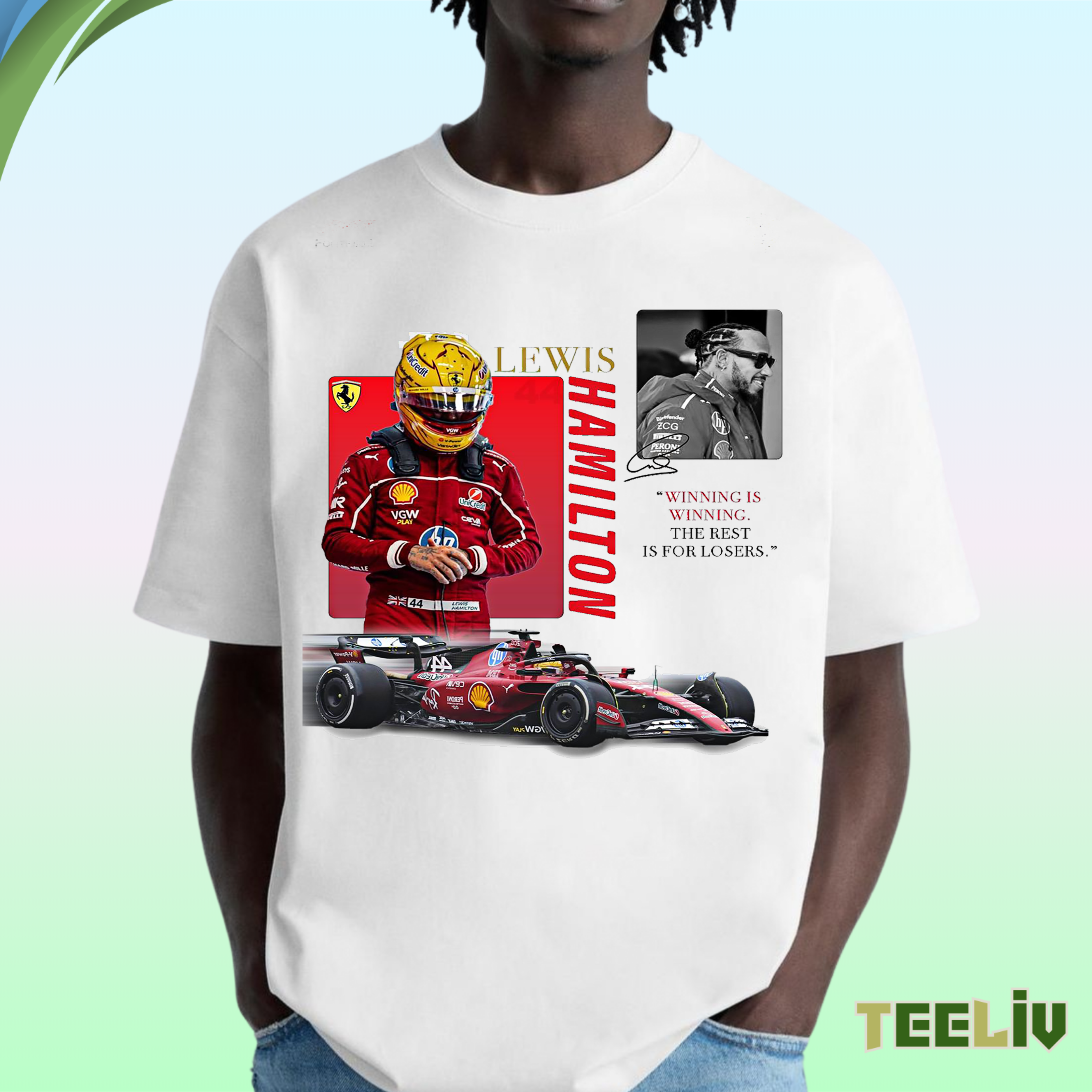 Lewis Hamilton Ferrari Tribute Shirt - F1 Racing Champion Quote Tee
