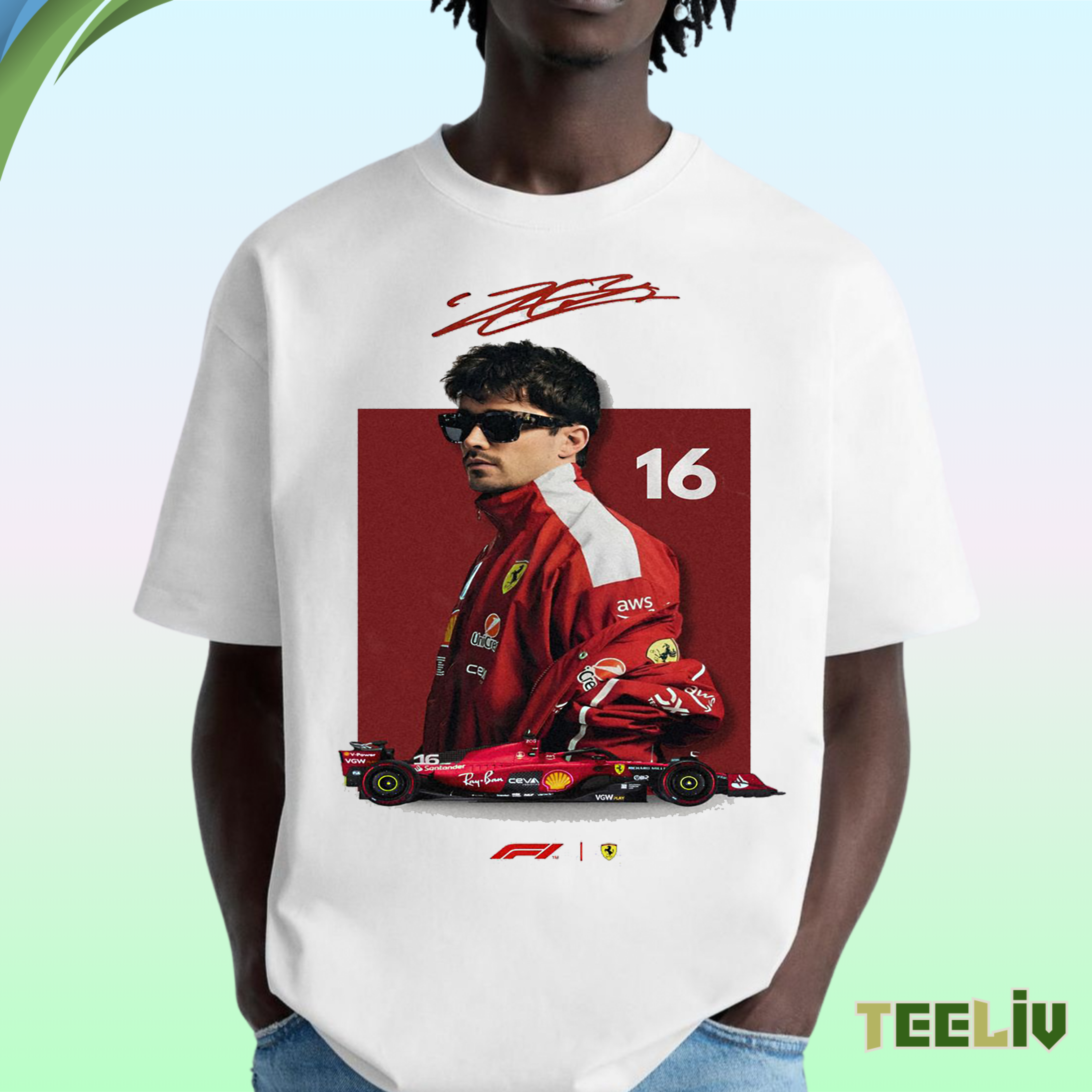 Charles Leclerc Ferrari F1 Shirt – Scuderia No.16 Driver Tribute Tee