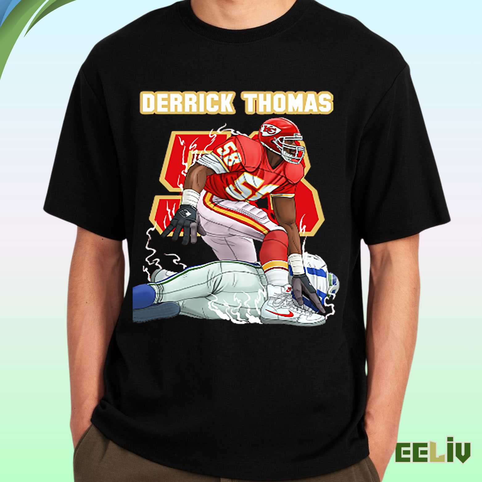 Derrick Thomas T Shirt - Vintage Nfl Football Graphic Tee