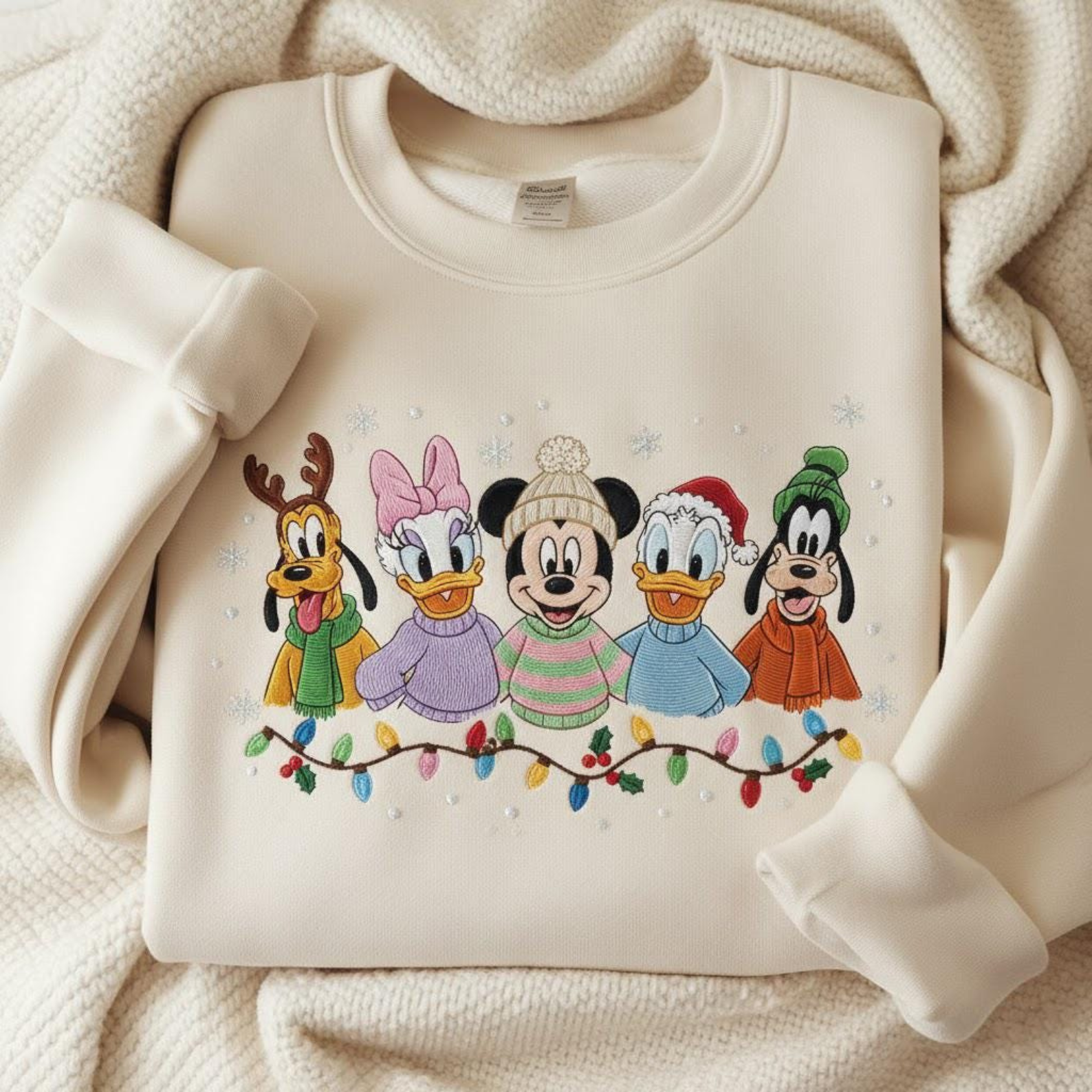 Disney Crew Holiday Design - Cozy Lineup Embroidered Sweatshirt