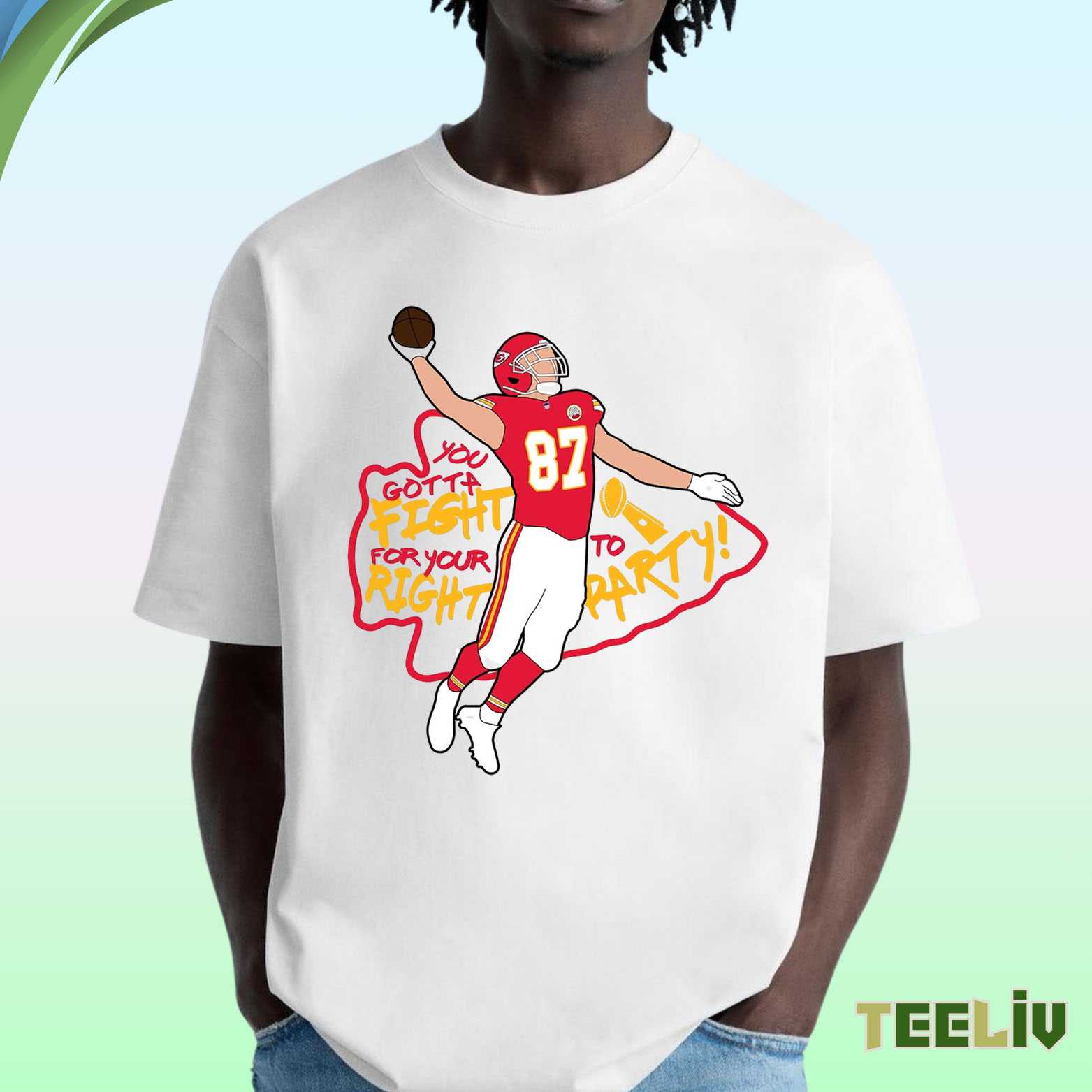Travis Kelce Fight For Your Right To Party Tee - Kansas City Chiefs Fan Shirt