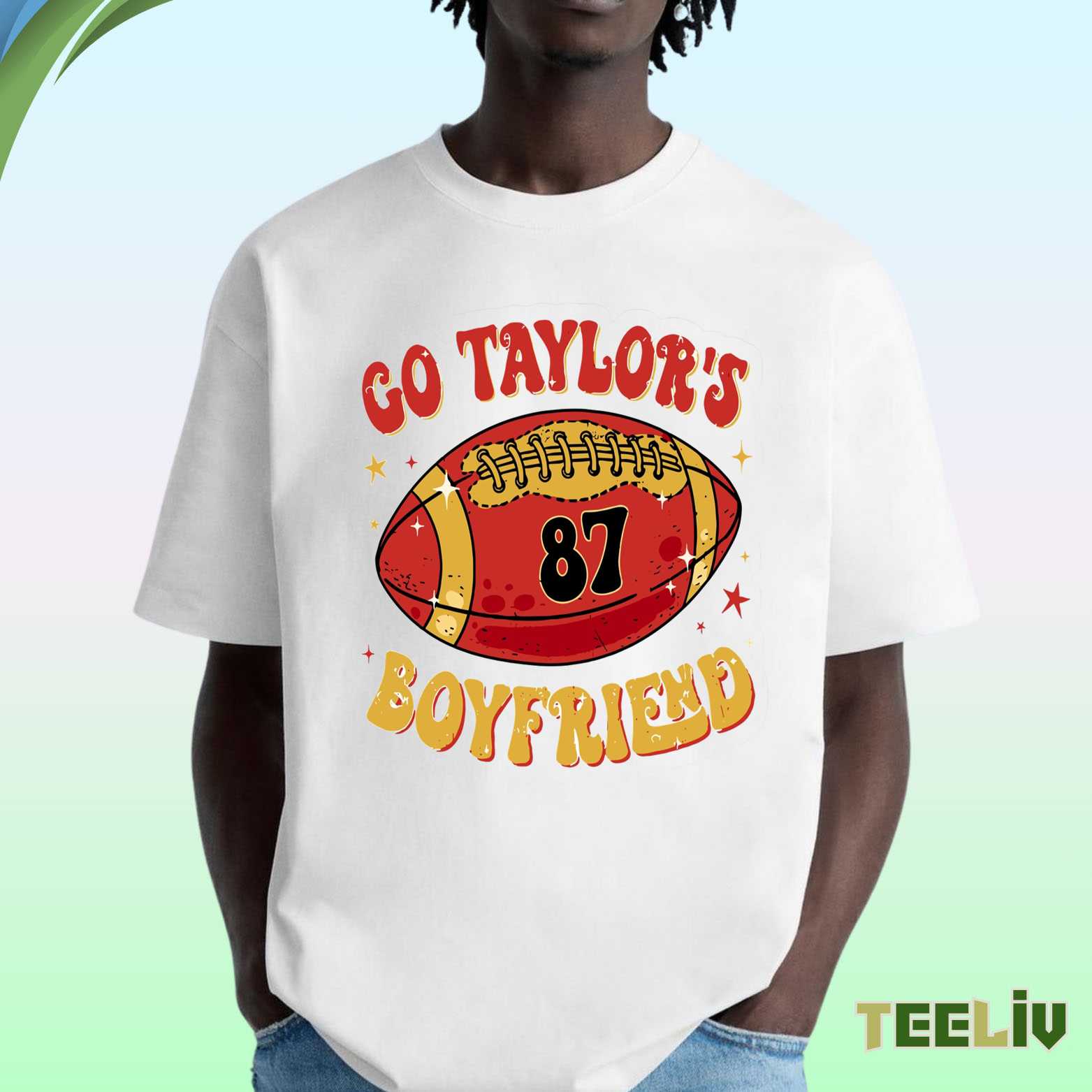 Go Taylor Boyfriend Retro Football Tee - Swiftie Chiefs Fan Shirt