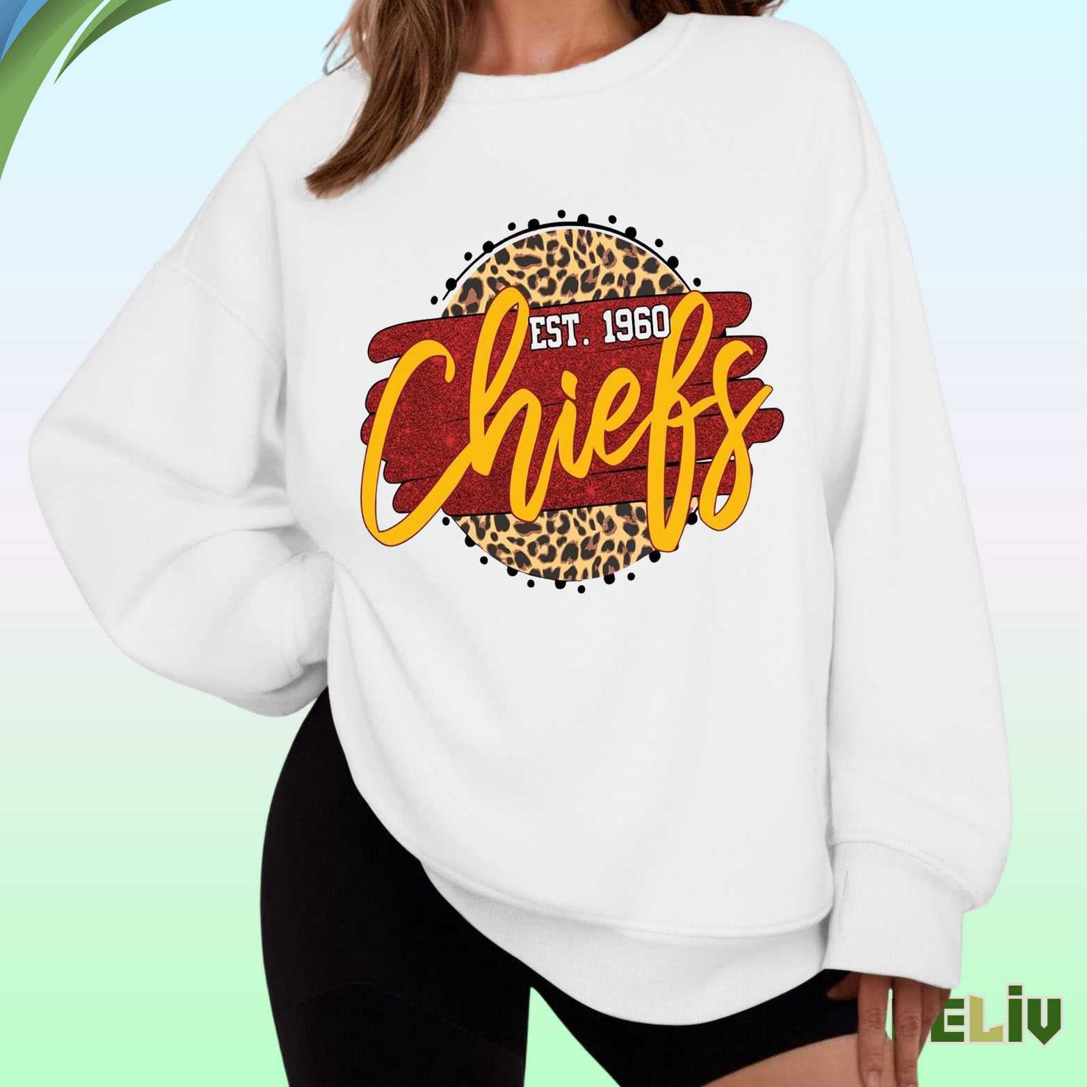 Retro Leopard Print Chiefs Sweatshirt - Vintage Style Chiefs Fan Sweatshirt