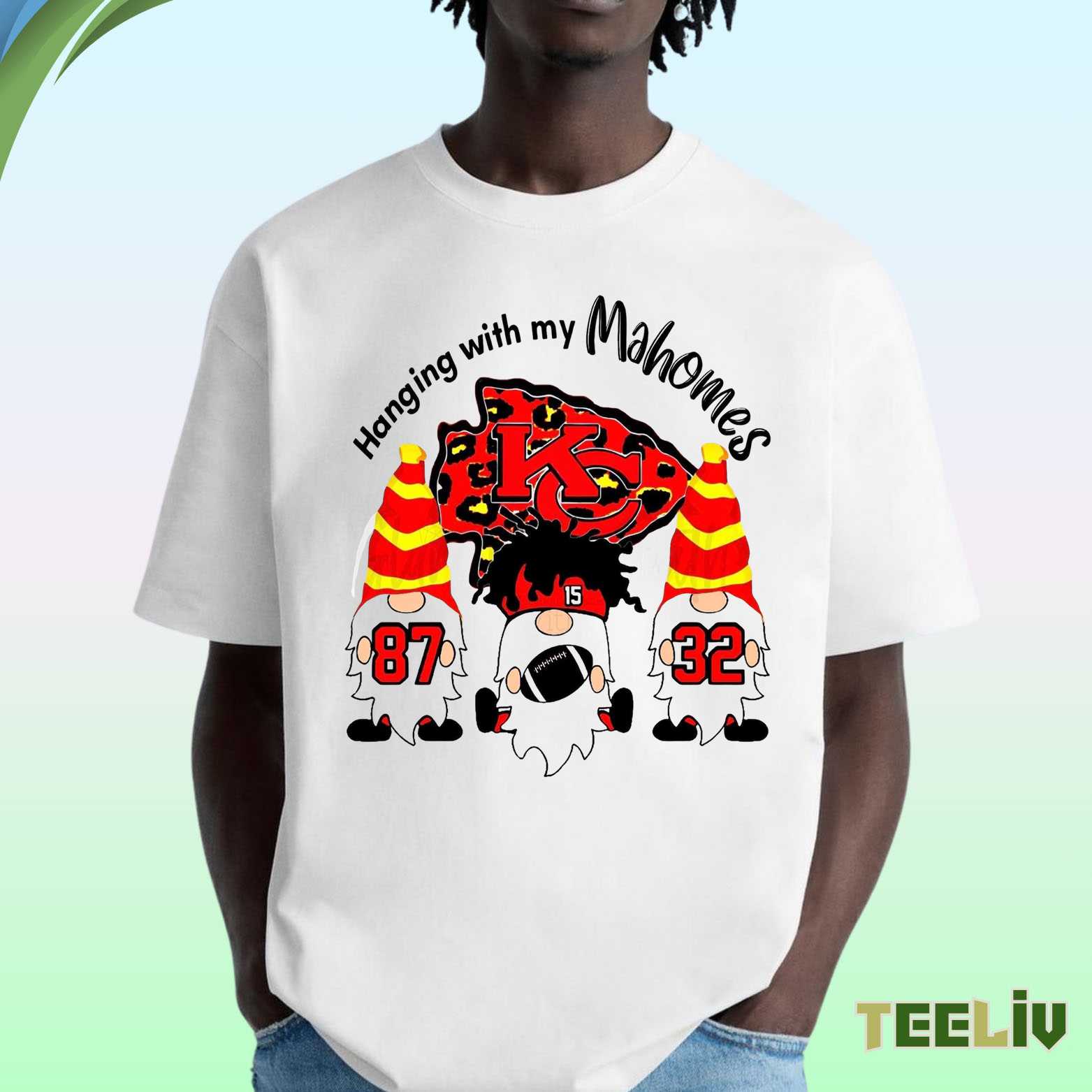 Chiefs Gnomes Hanging With Mahomes Tee - Unique Kansas City Chiefs Fan Shirt