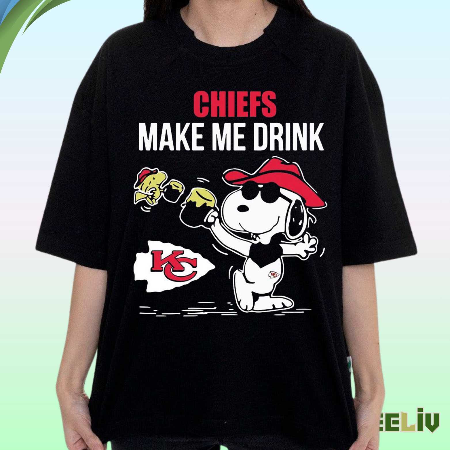Chiefs Make Me Drink Graphic Tee – Fun Kc Football Fan Shirt