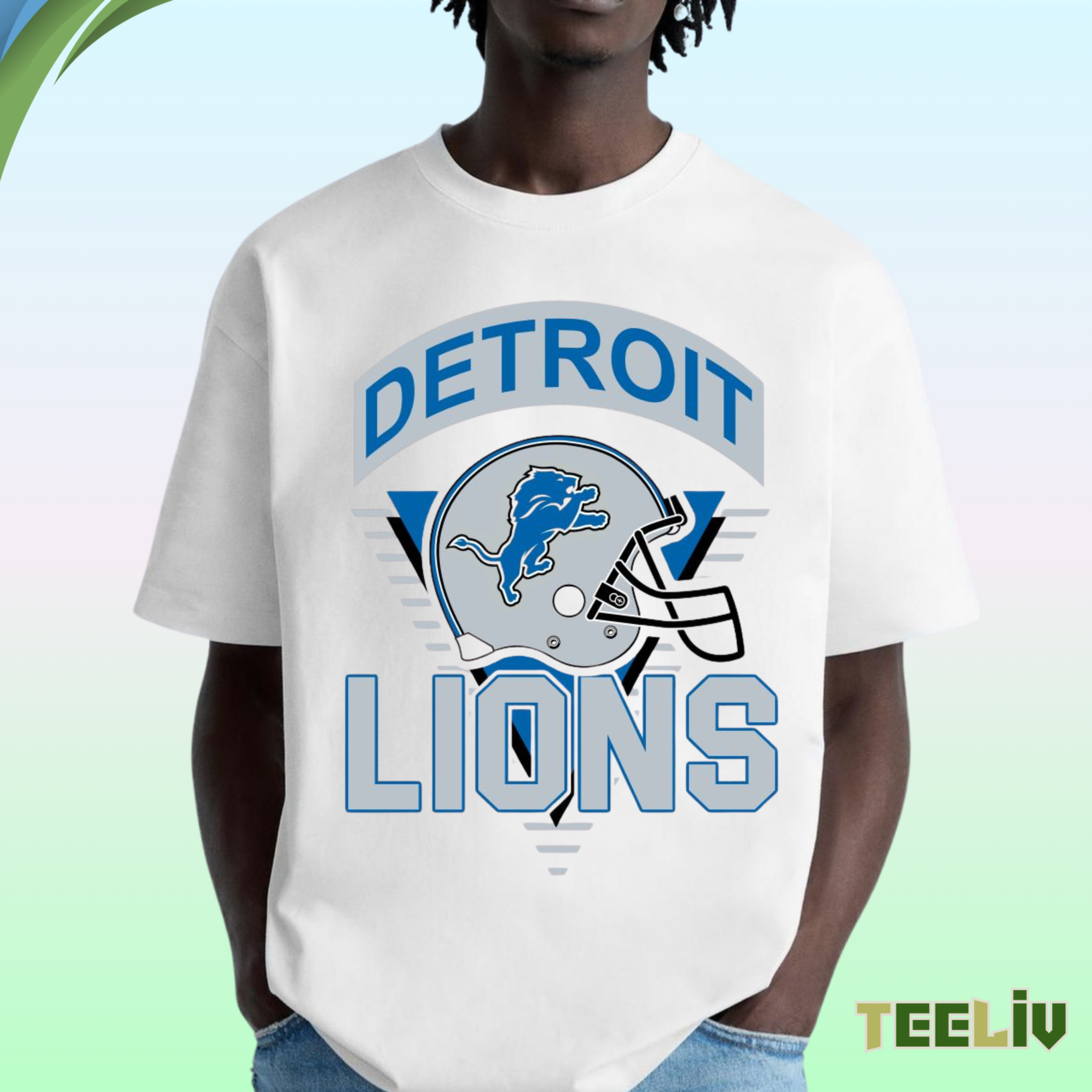 Detroit Lions Football T Shirt - Classic Helmet Graphic & Team Pride Fan Tee