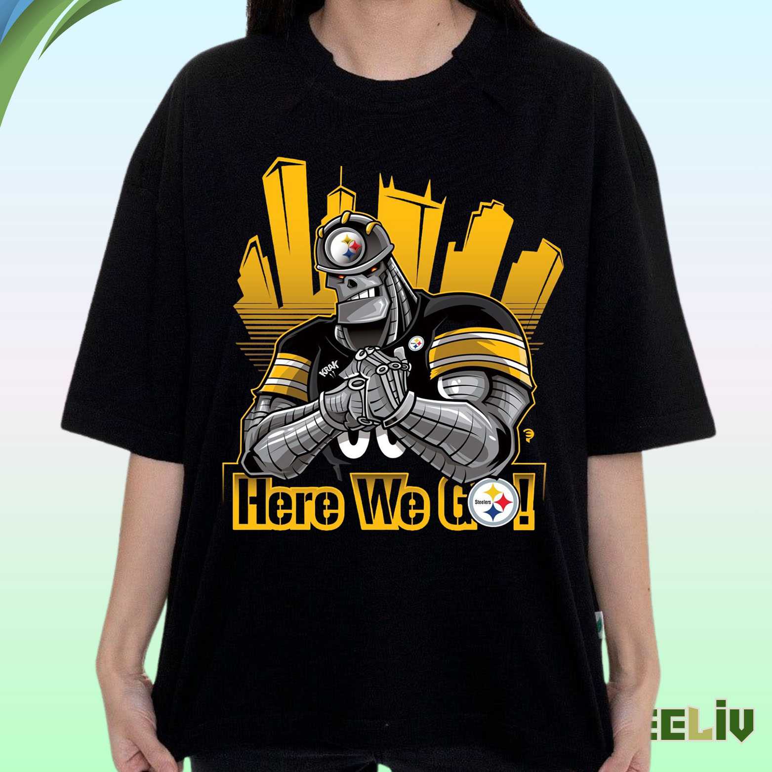 Pittsburgh Steelers Robot T Shirt – Strong Nfl Football Fan Tee