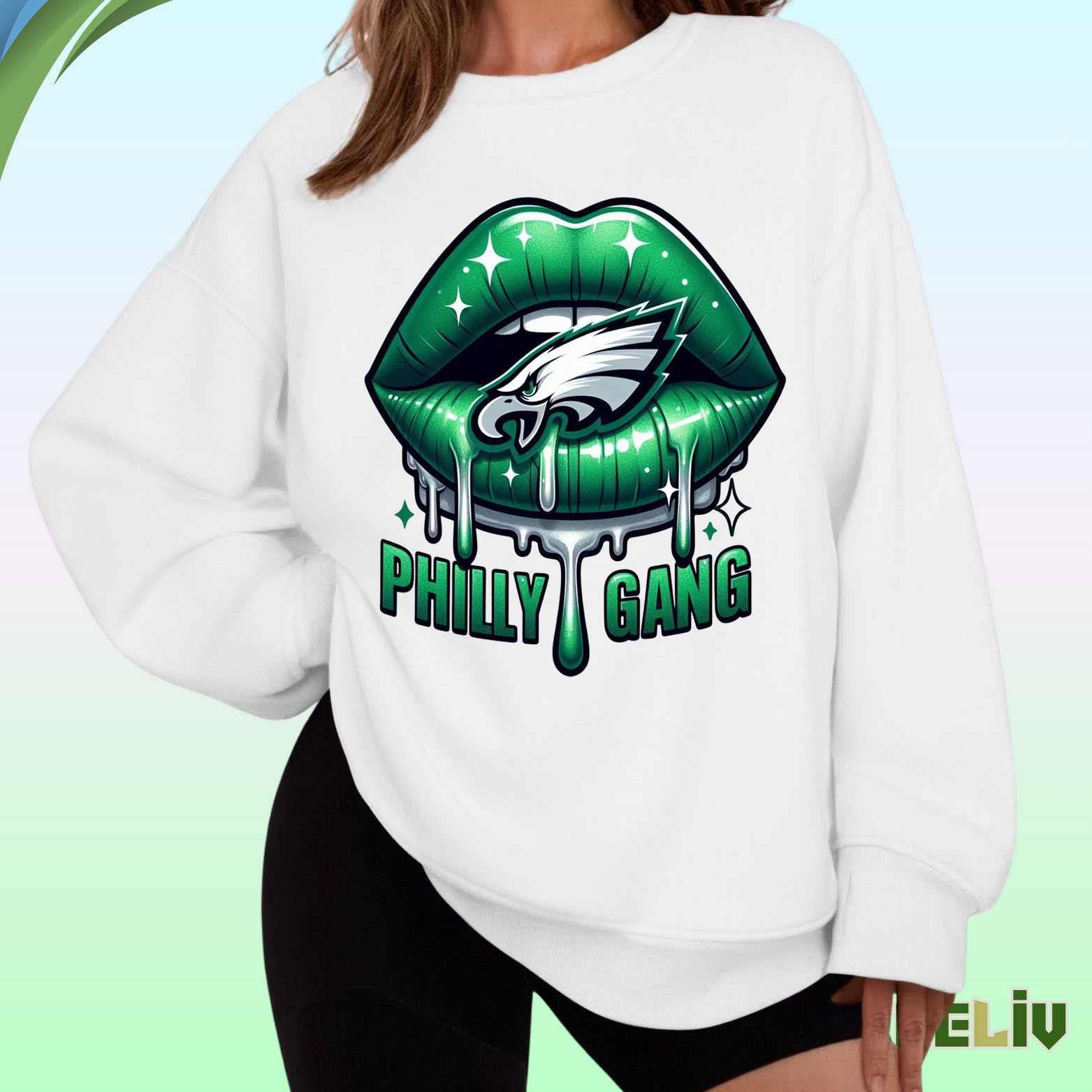 Philadelphia Eagles Sweatshirt - Philly Gang Drip Lips Unisex Streetwear
