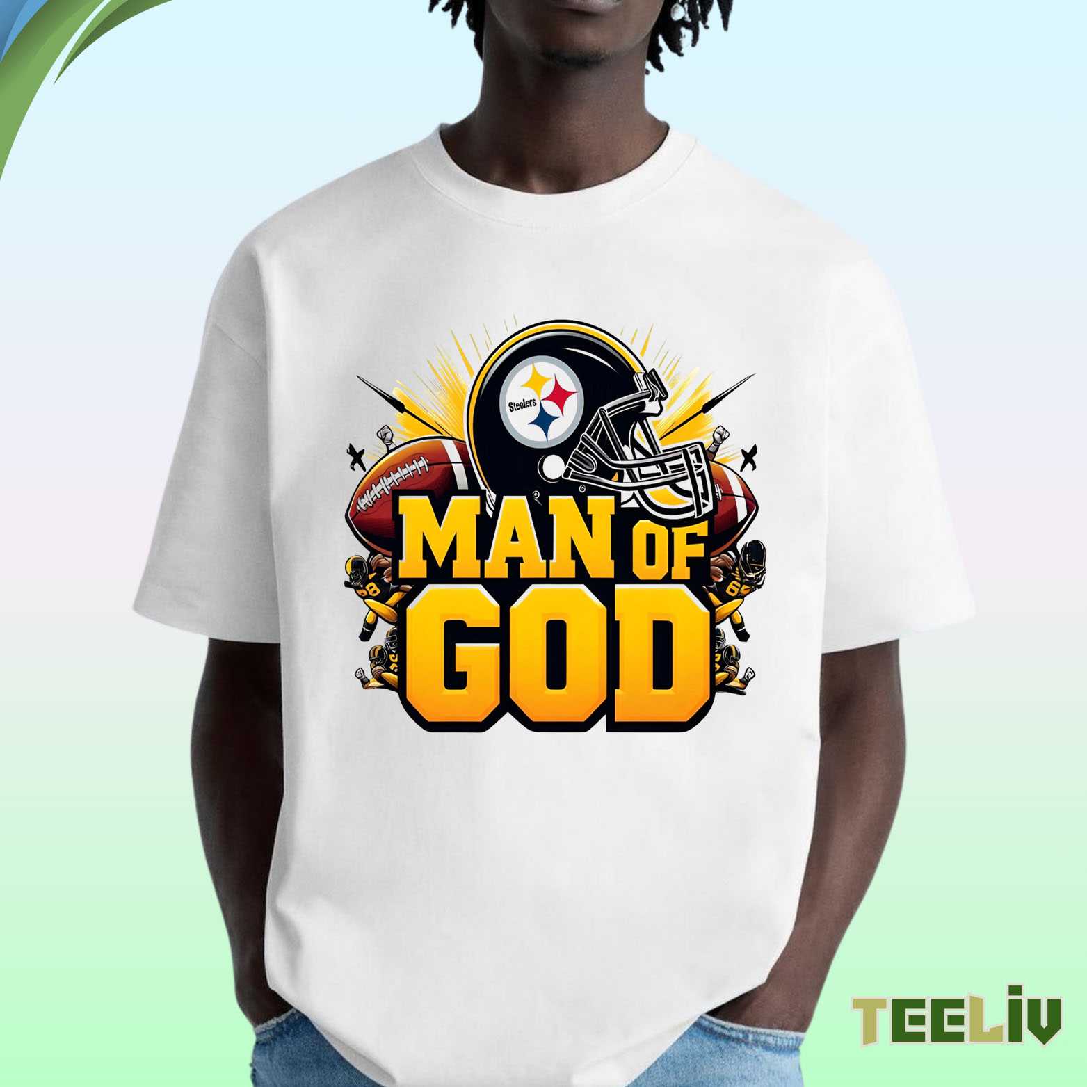 Pittsburgh Steelers T Shirt - Man Of God Football Faith Unisex Tee
