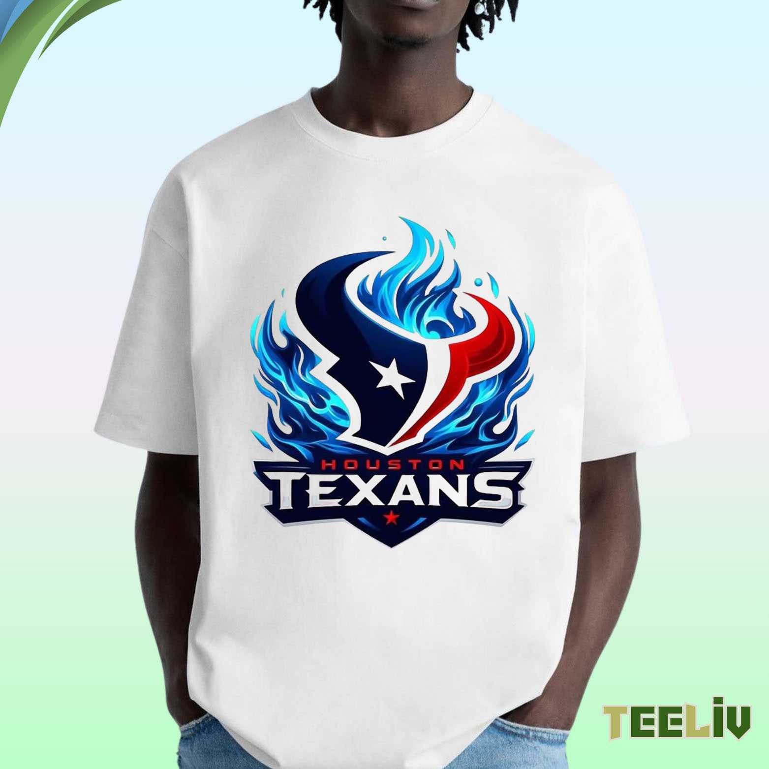 Houston Texans Flame Logo Graphic Tee – Dynamic Football Fan Shirt