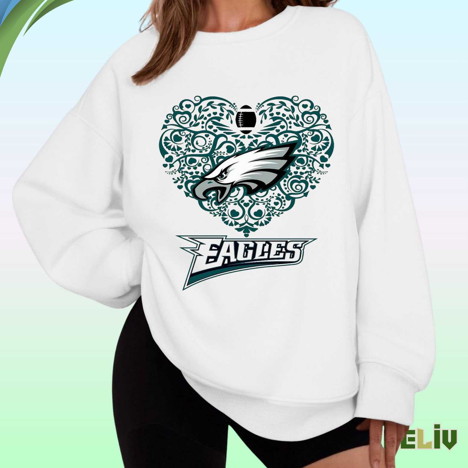 Philadelphia Eagles Heart Sweatshirt - Unisex Football Love Crewneck
